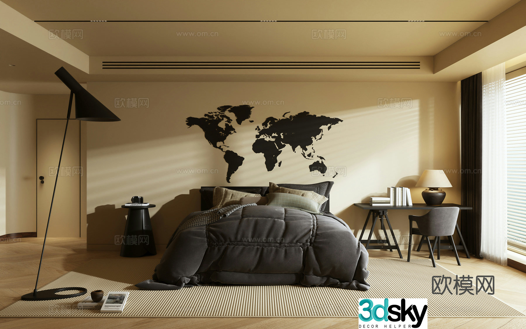 Wabi Sabi bedroom master bedroom 3d model