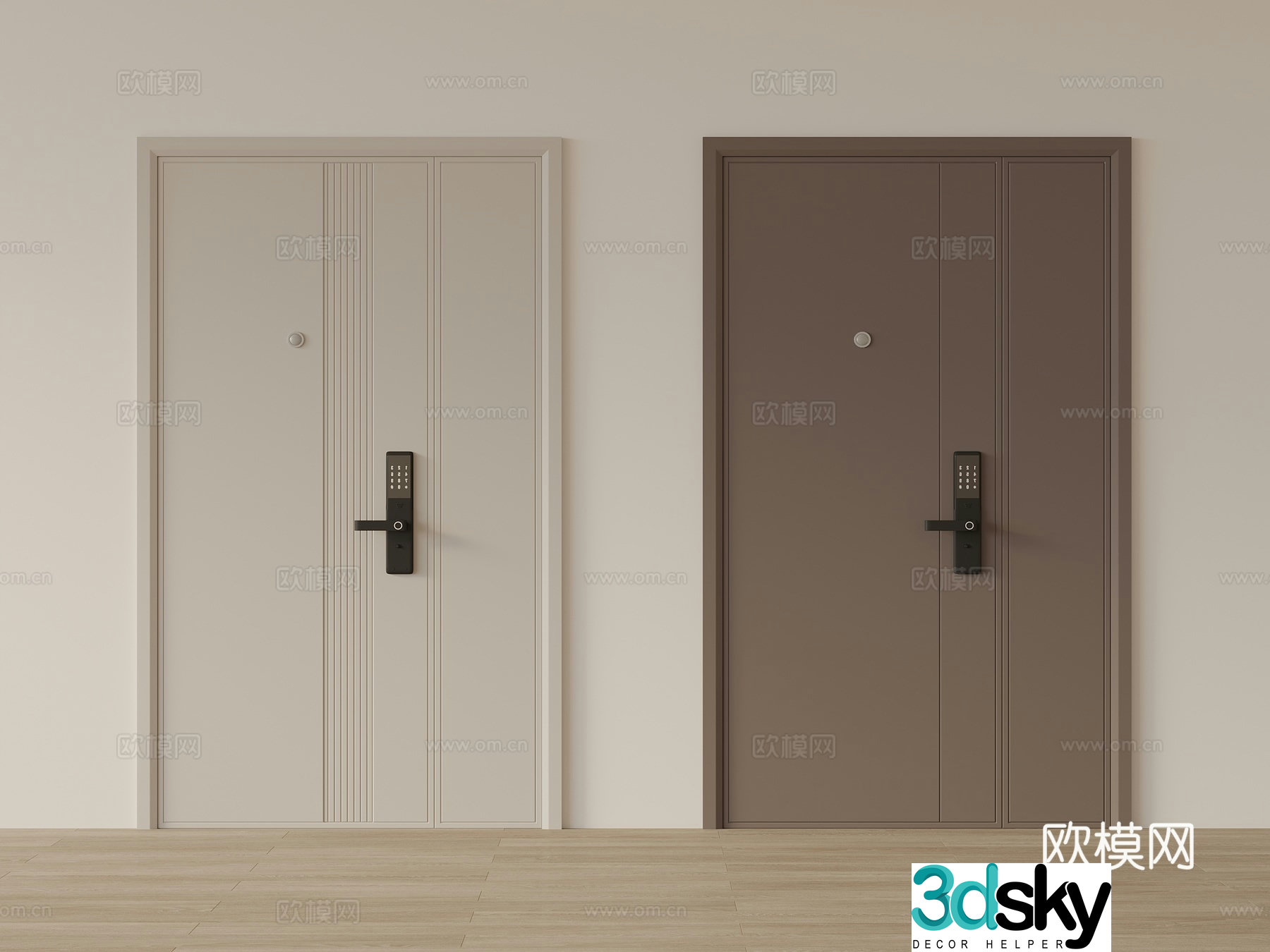 Modern anti-theft door entry door security door 3d model