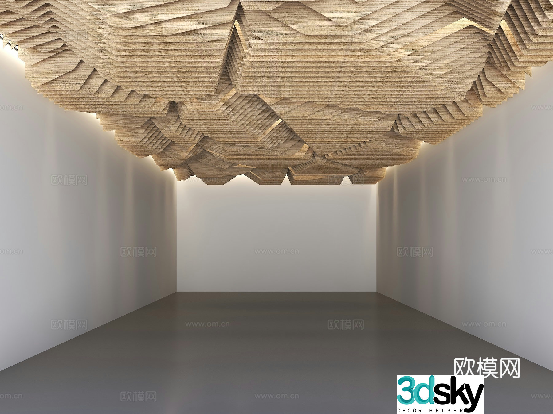 Modern special-shaped ceiling grille ceiling curved ceiling 3D model