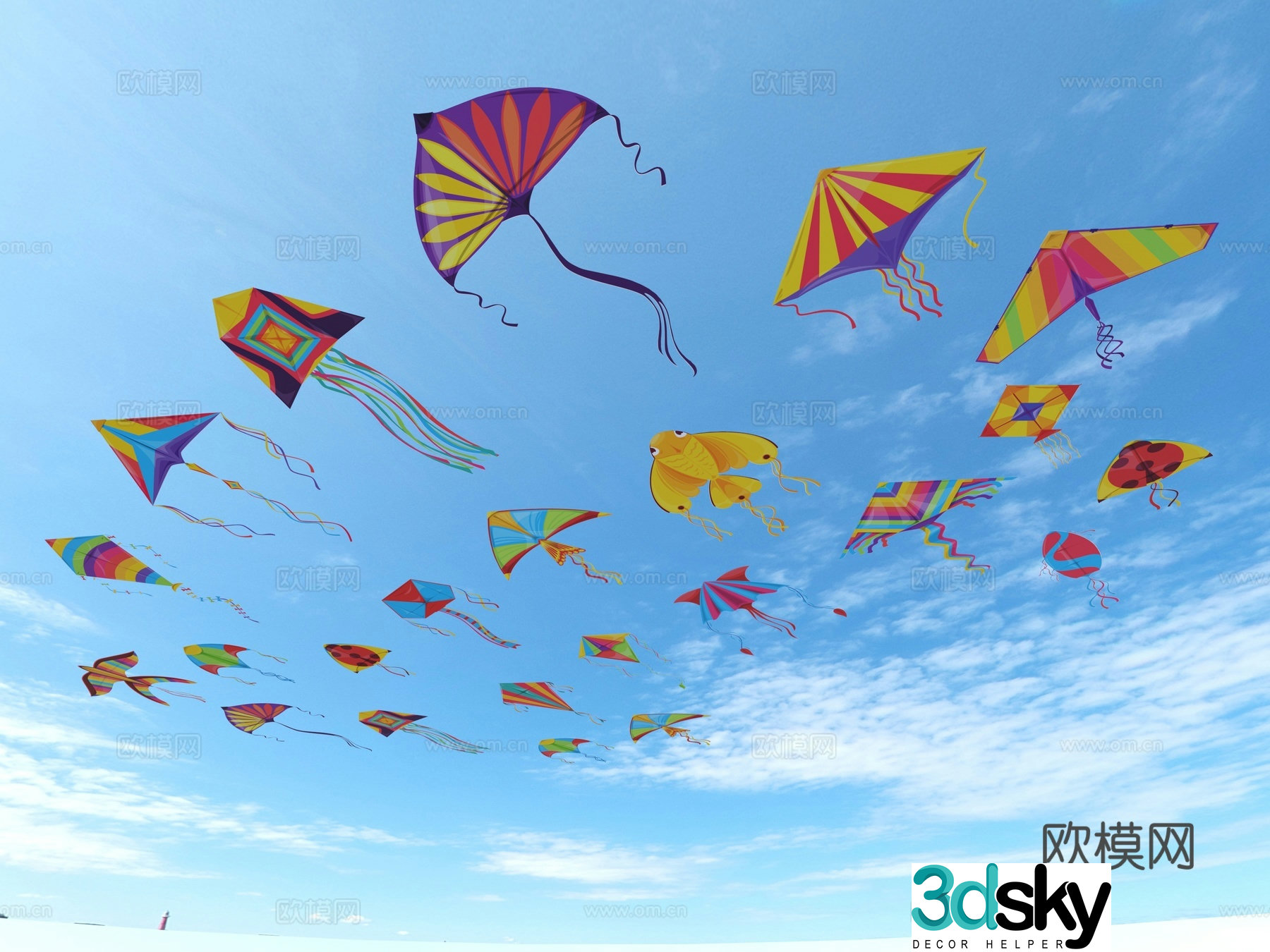 kite toy ornament decoration 3d model