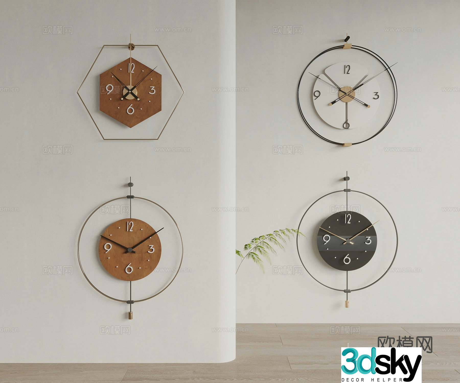 modern clock wall clock 3d model