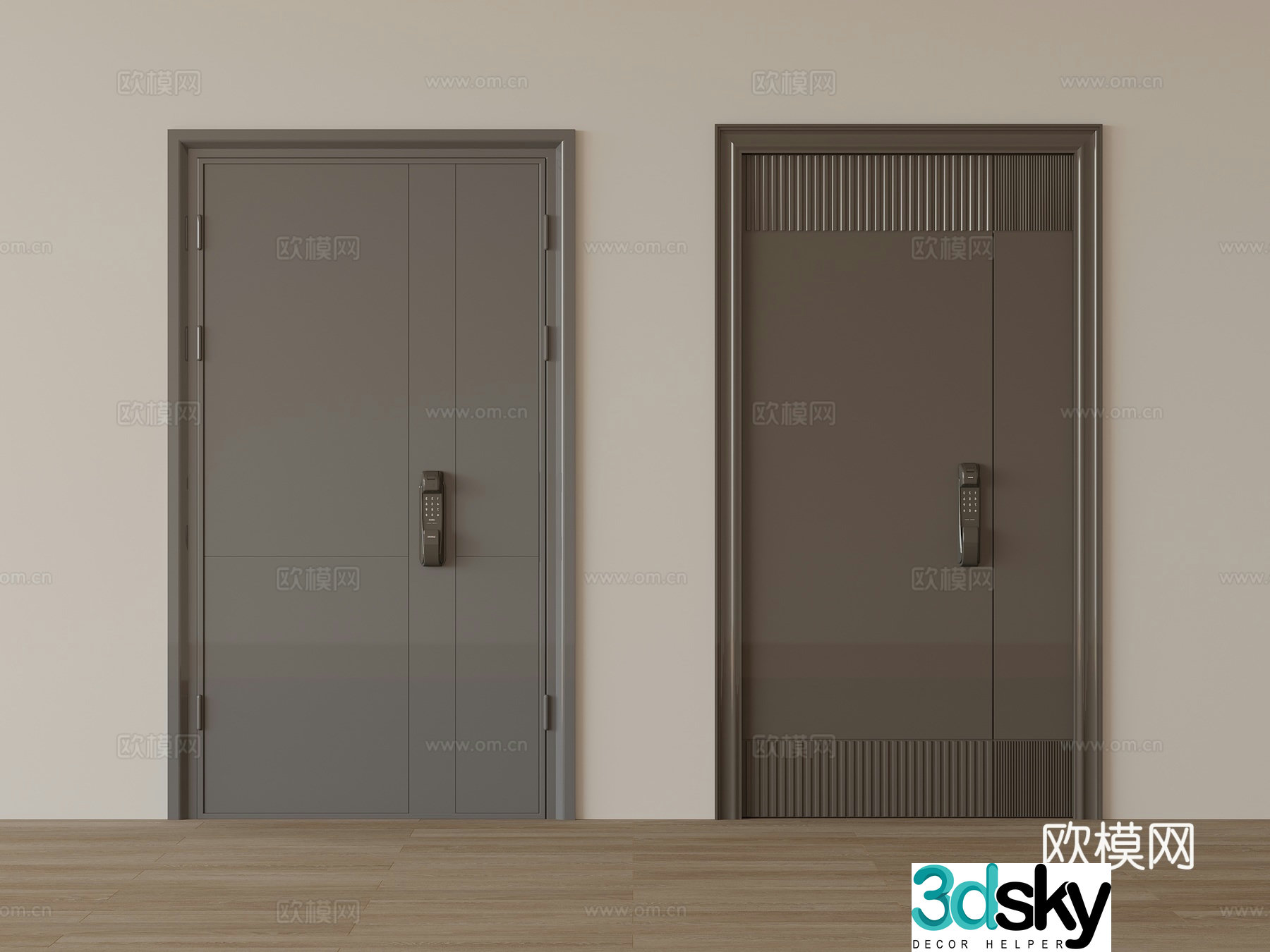 Modern anti-theft door entry door security door 3d model