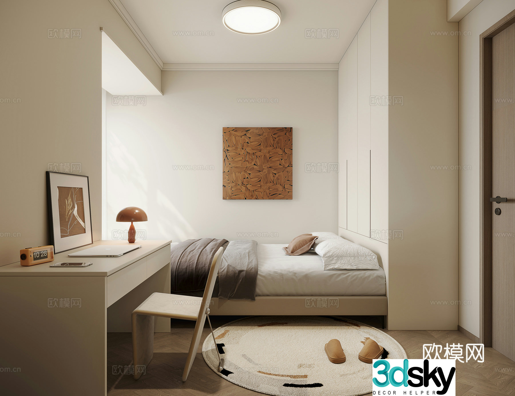 Modern tatami bedroom 3d model