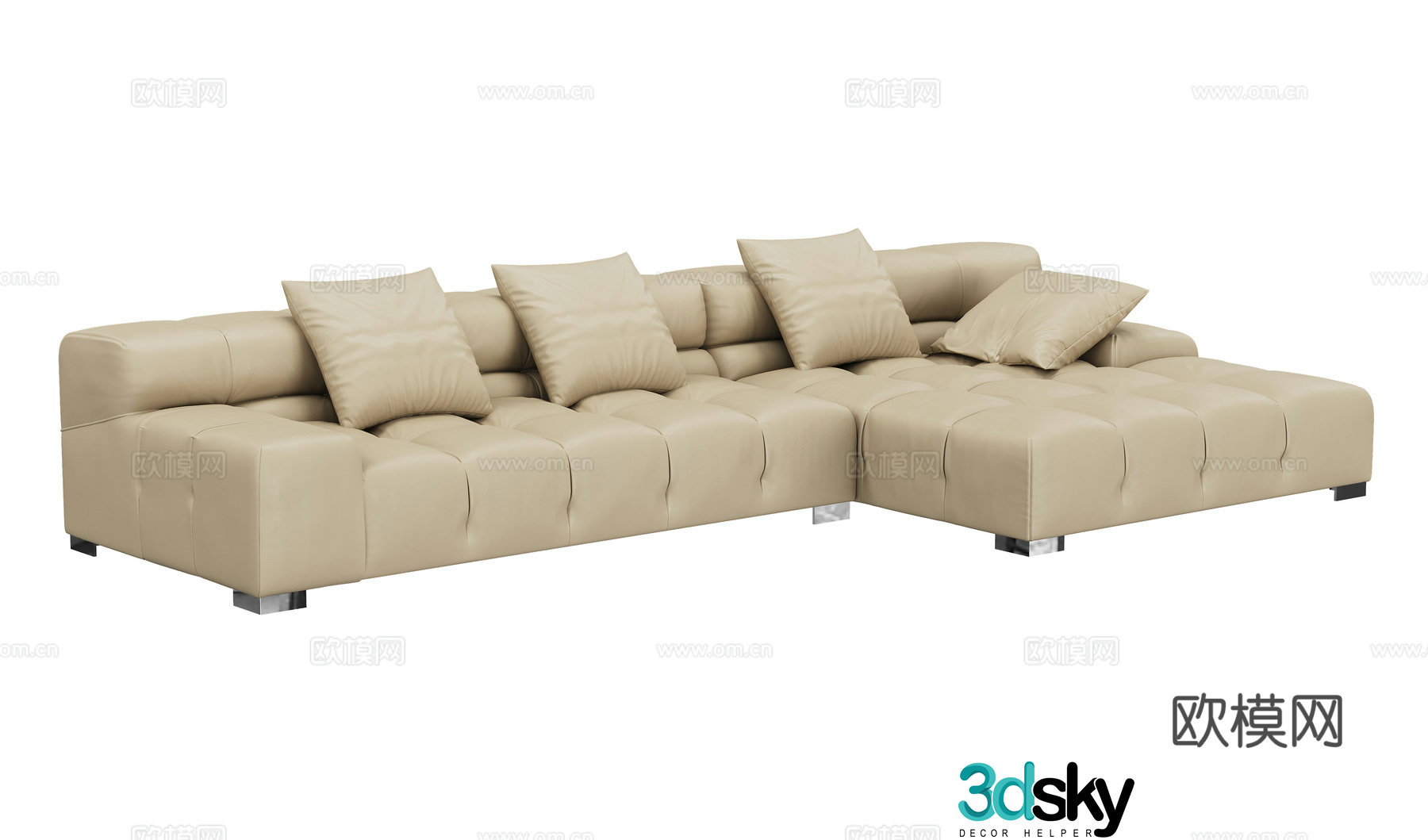 Modern multi-seater sofa corner sofa 3d model