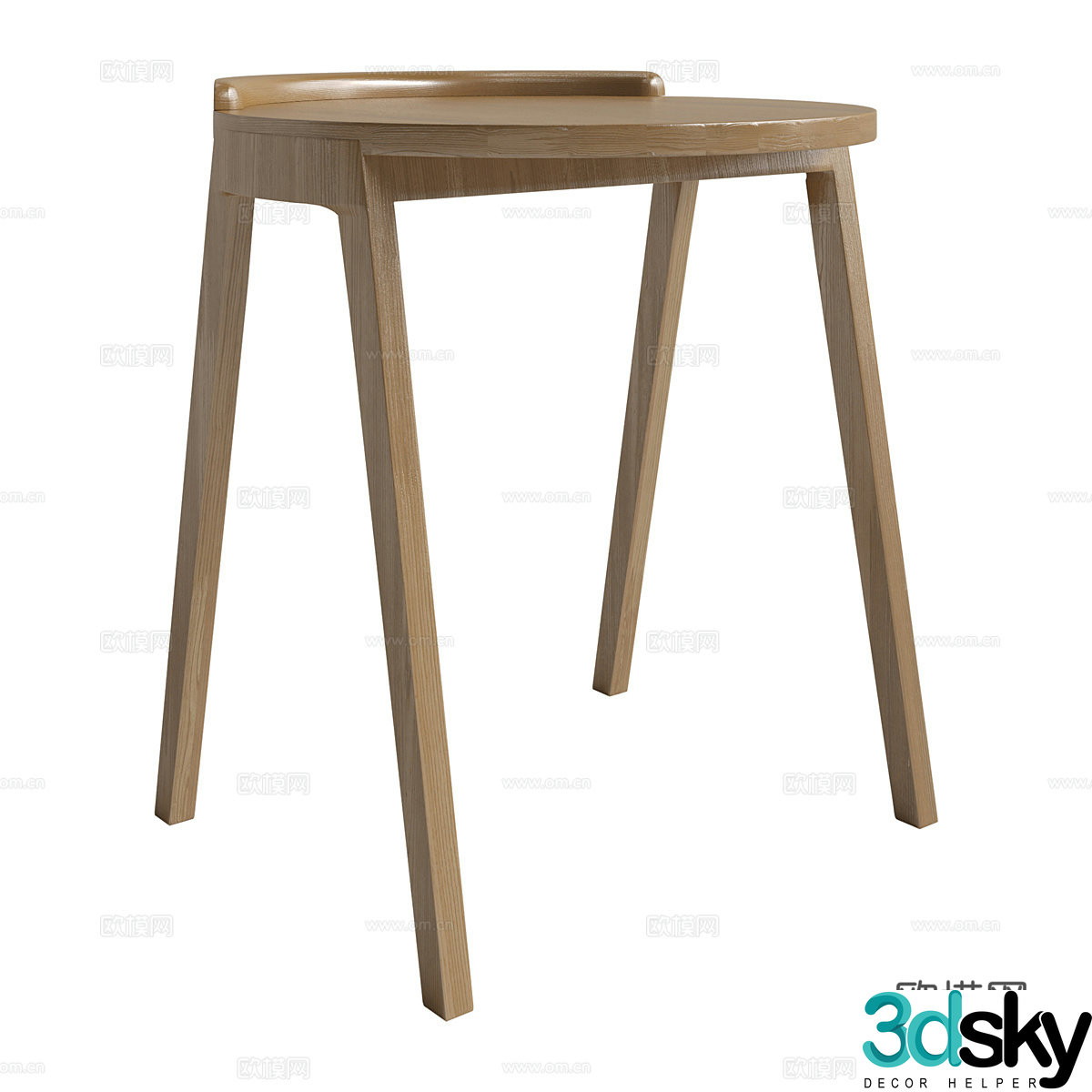 Log stool 3d model