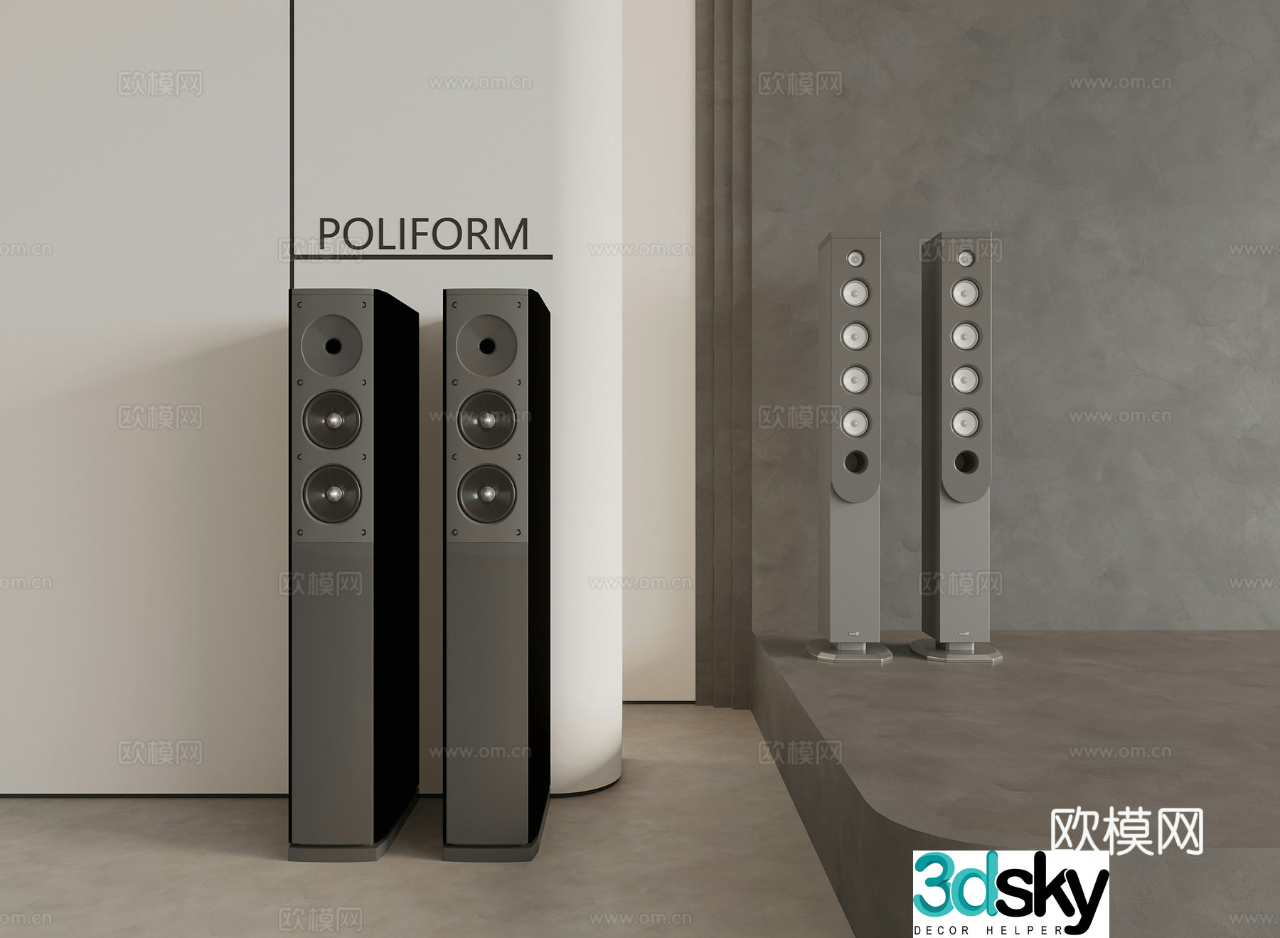 Modern standing speaker 3d model