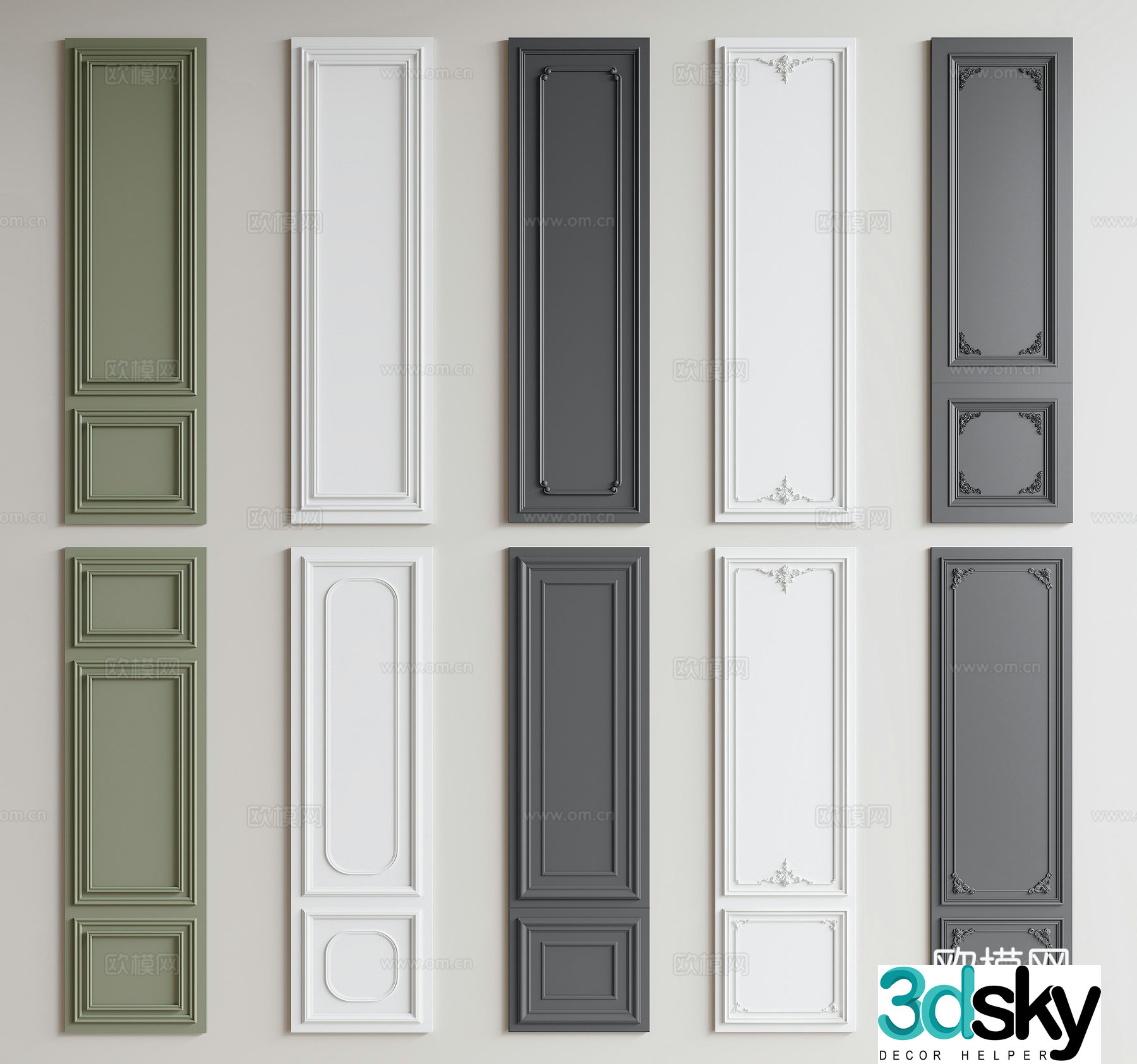 French wainscoting 3d model