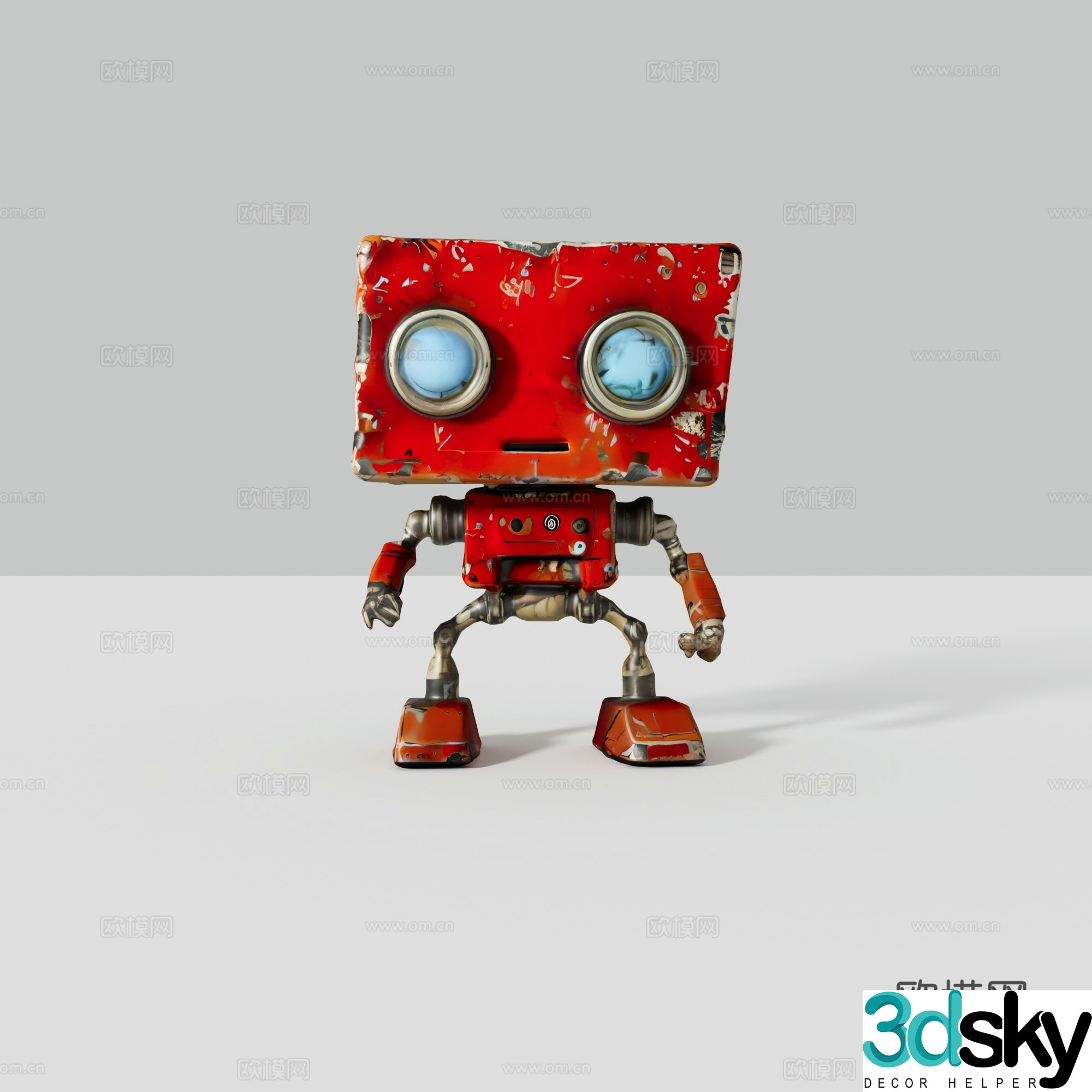 Post war wind robot intelligent machine 3d model