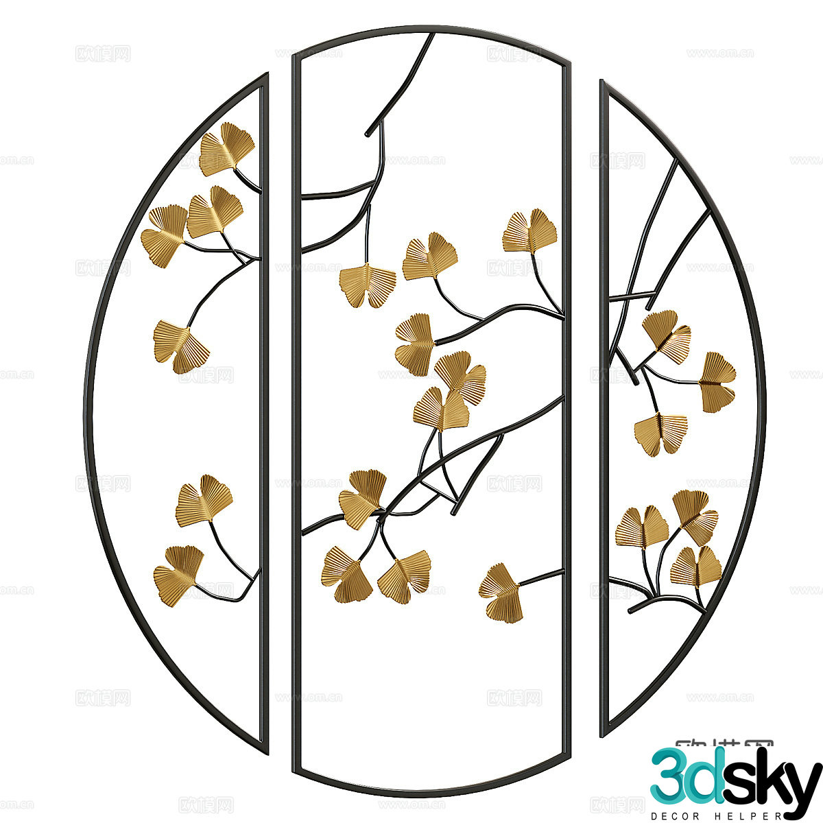 New Chinese style wall decoration pendant 3d model