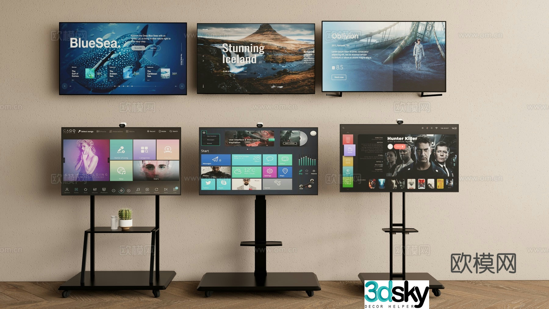 stand tv mobile tv stand 3d model