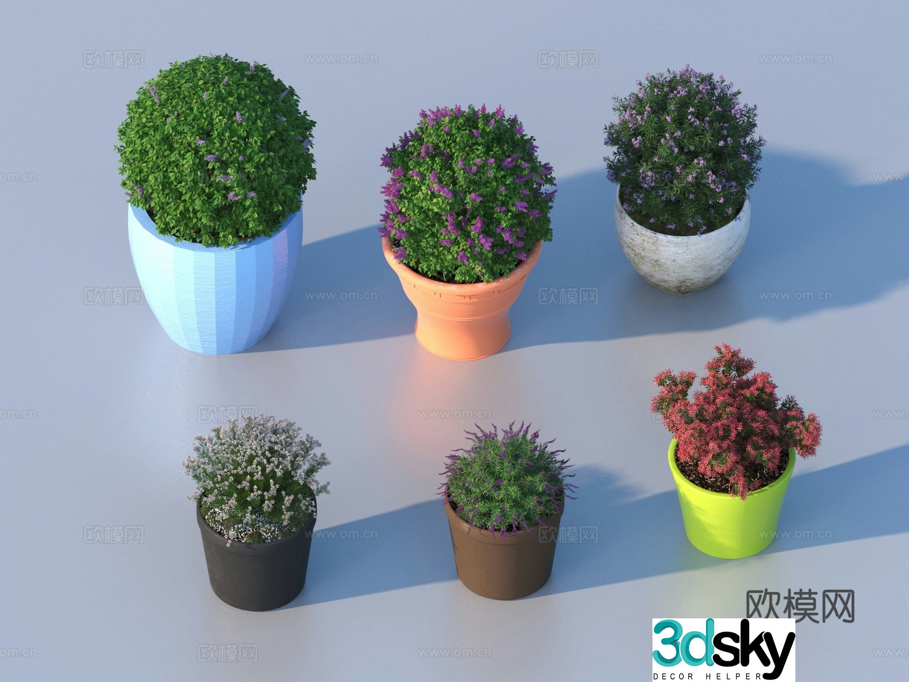 flowerpot potted plant green plant plant 3d model