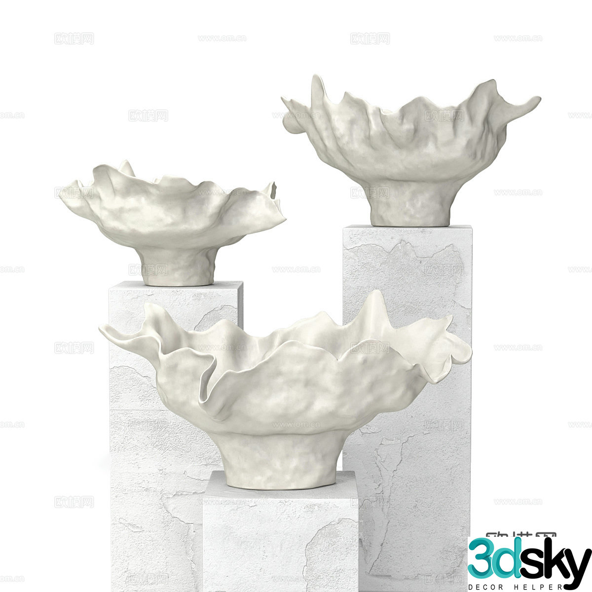 Ivory vase sculpture 3d model
