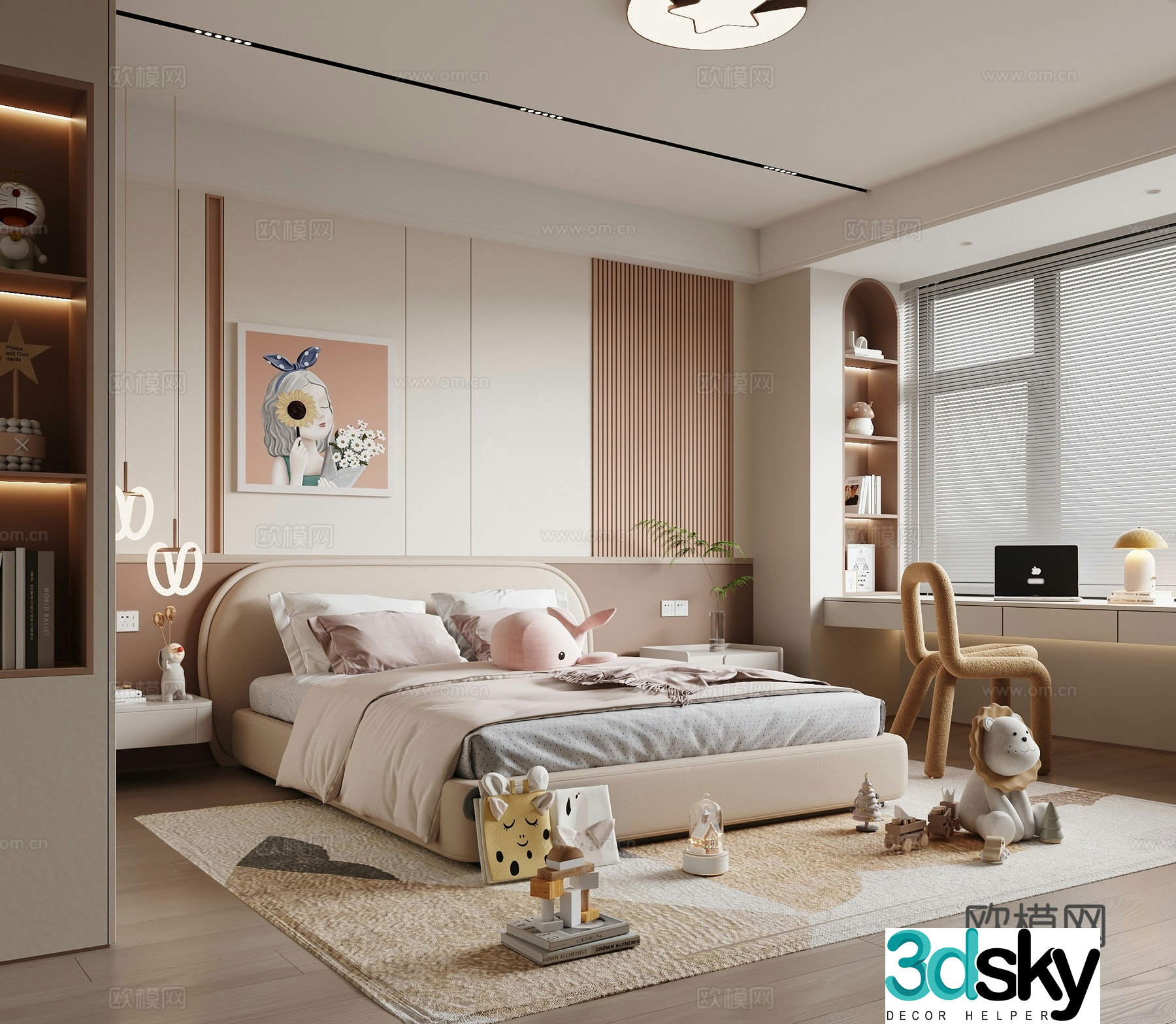 Modern children’s room girl’s room kid’s room 3d model