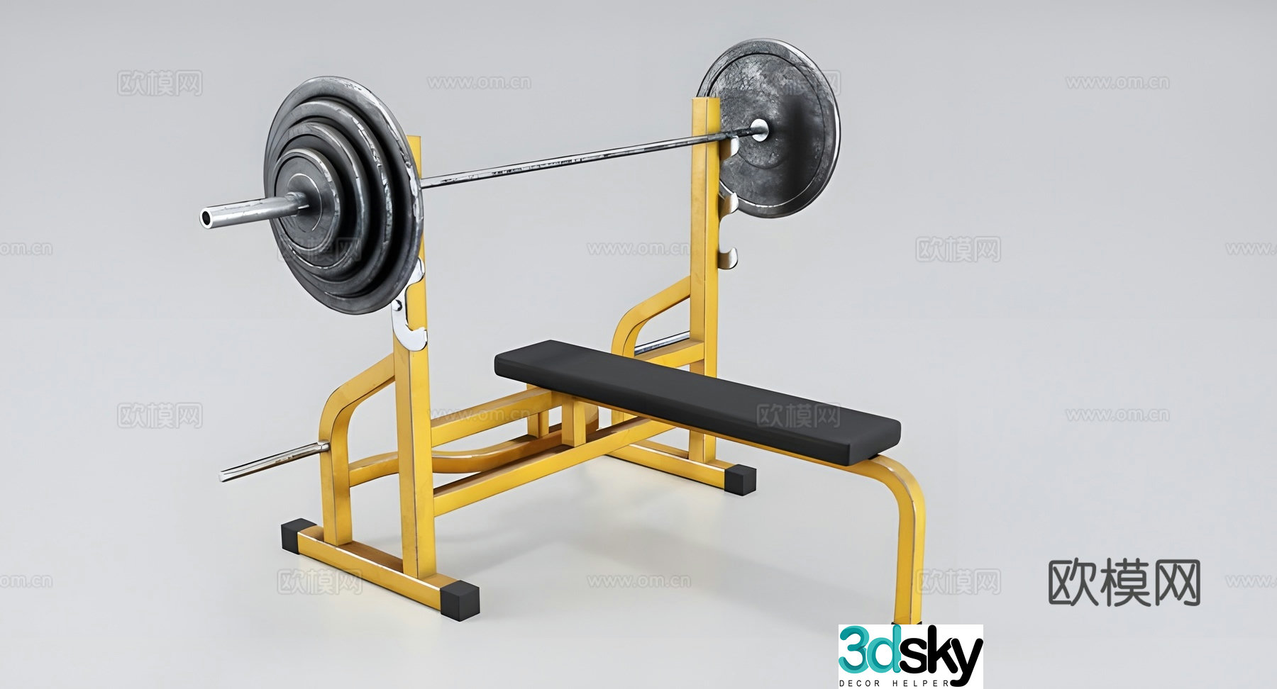 Bench press fitness equipment 3d model