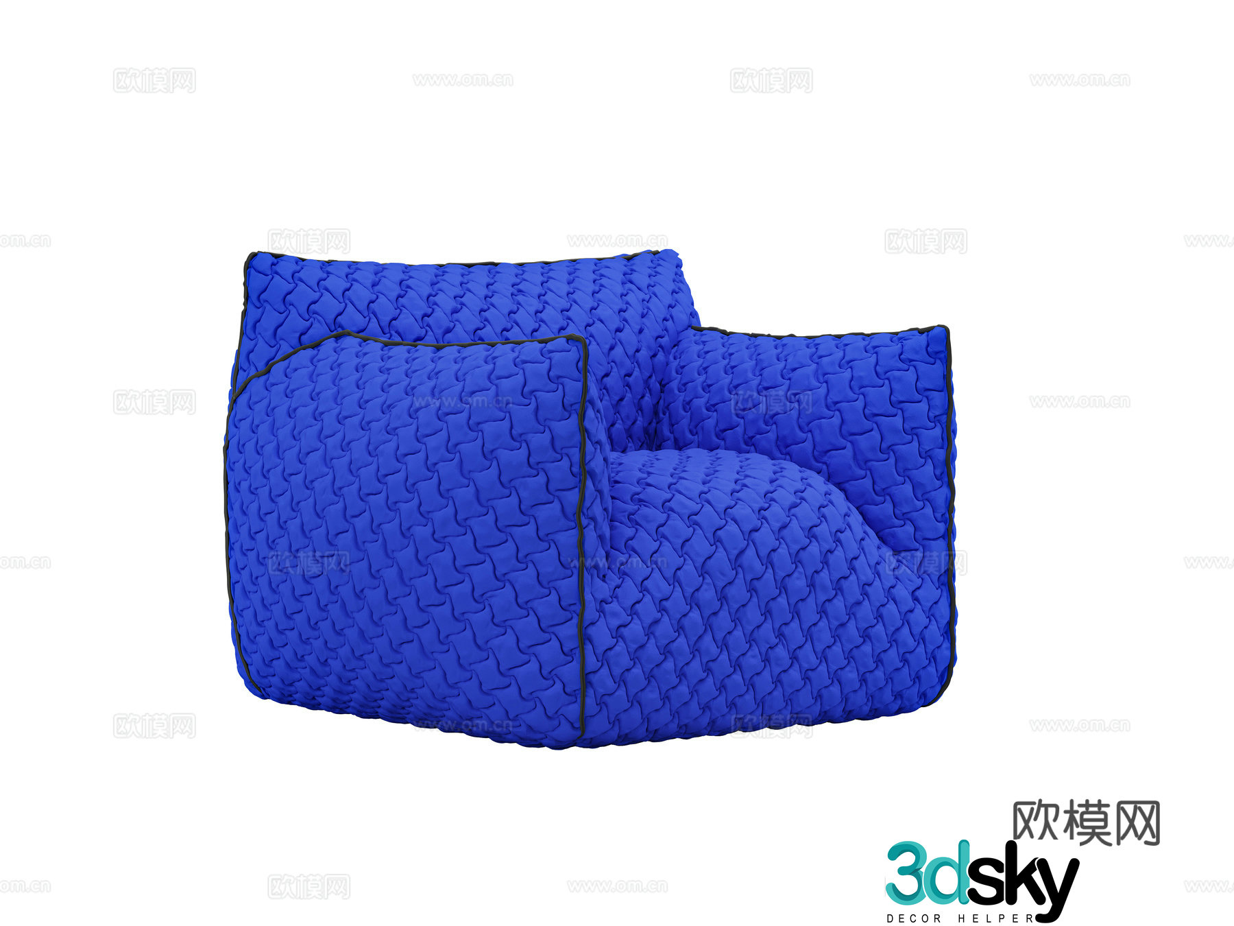 Modern Klein blue sofa beanbag 3d model
