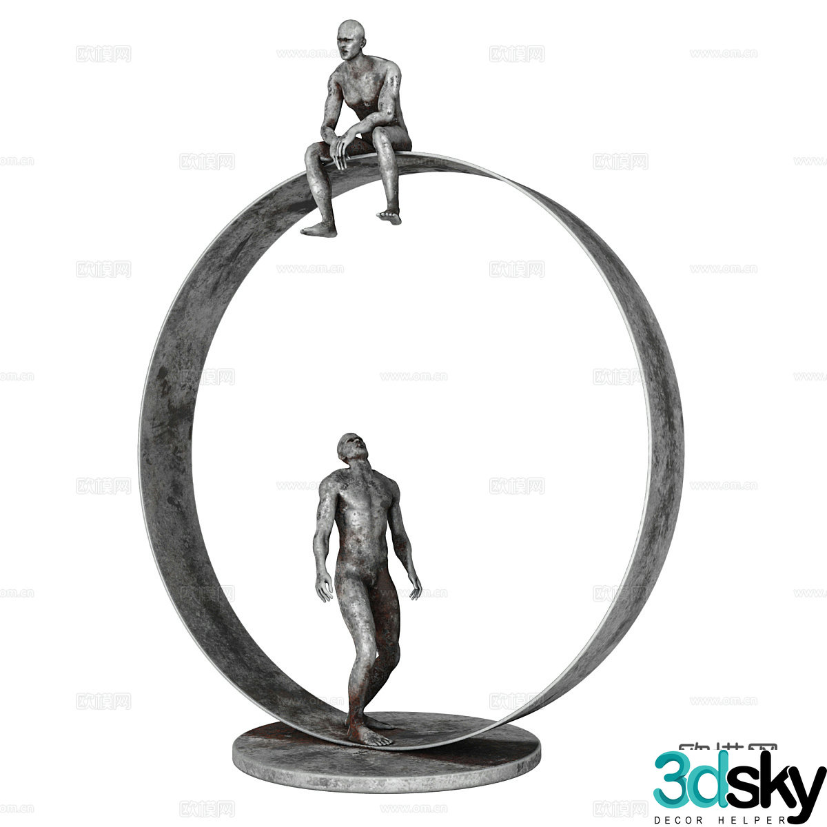 Modern abstract figure sculpture 3d model
