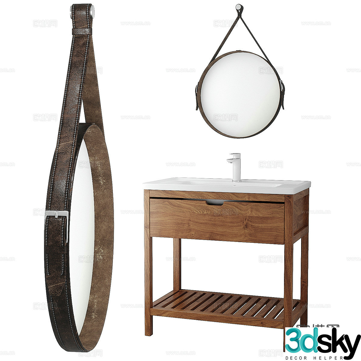 New Chinese style bathroom cabinet 3d model