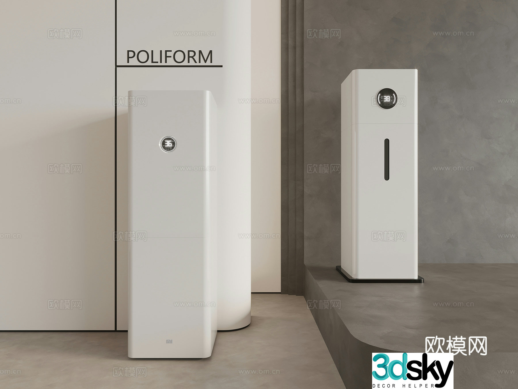 Modern vertical air conditioner air purifier 3d model