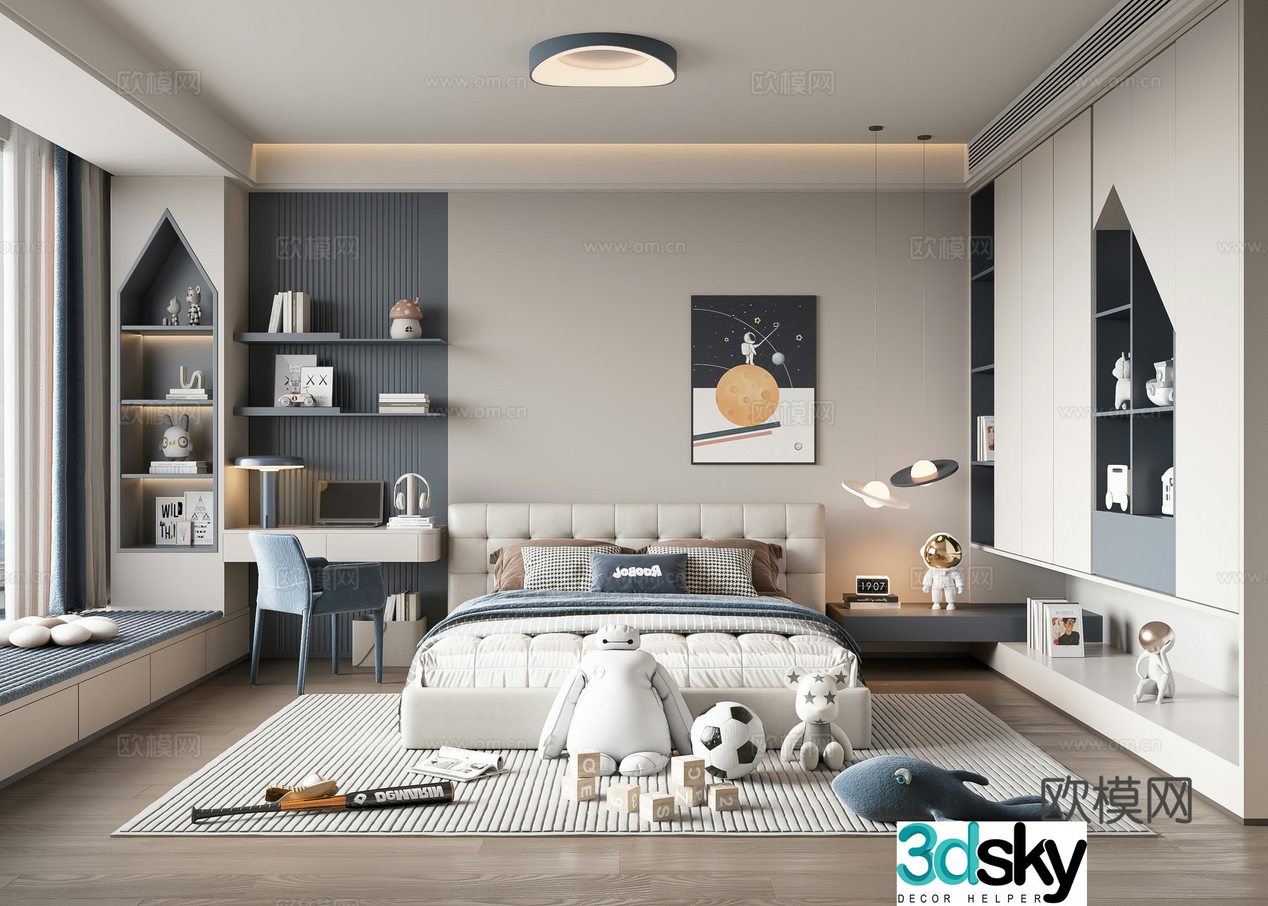 Modern boy’s room children’s room 3d model