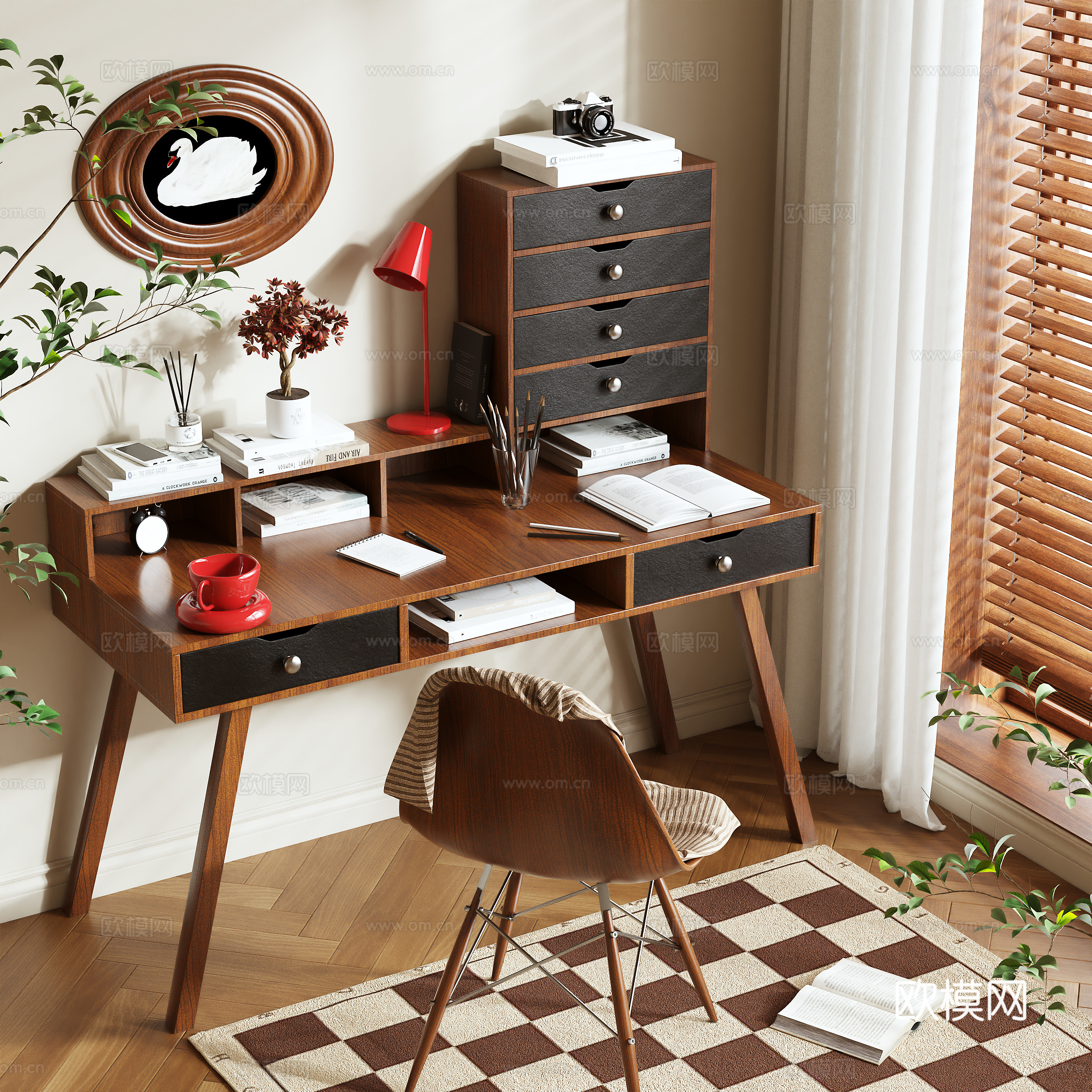 Medieval style desk 3d model