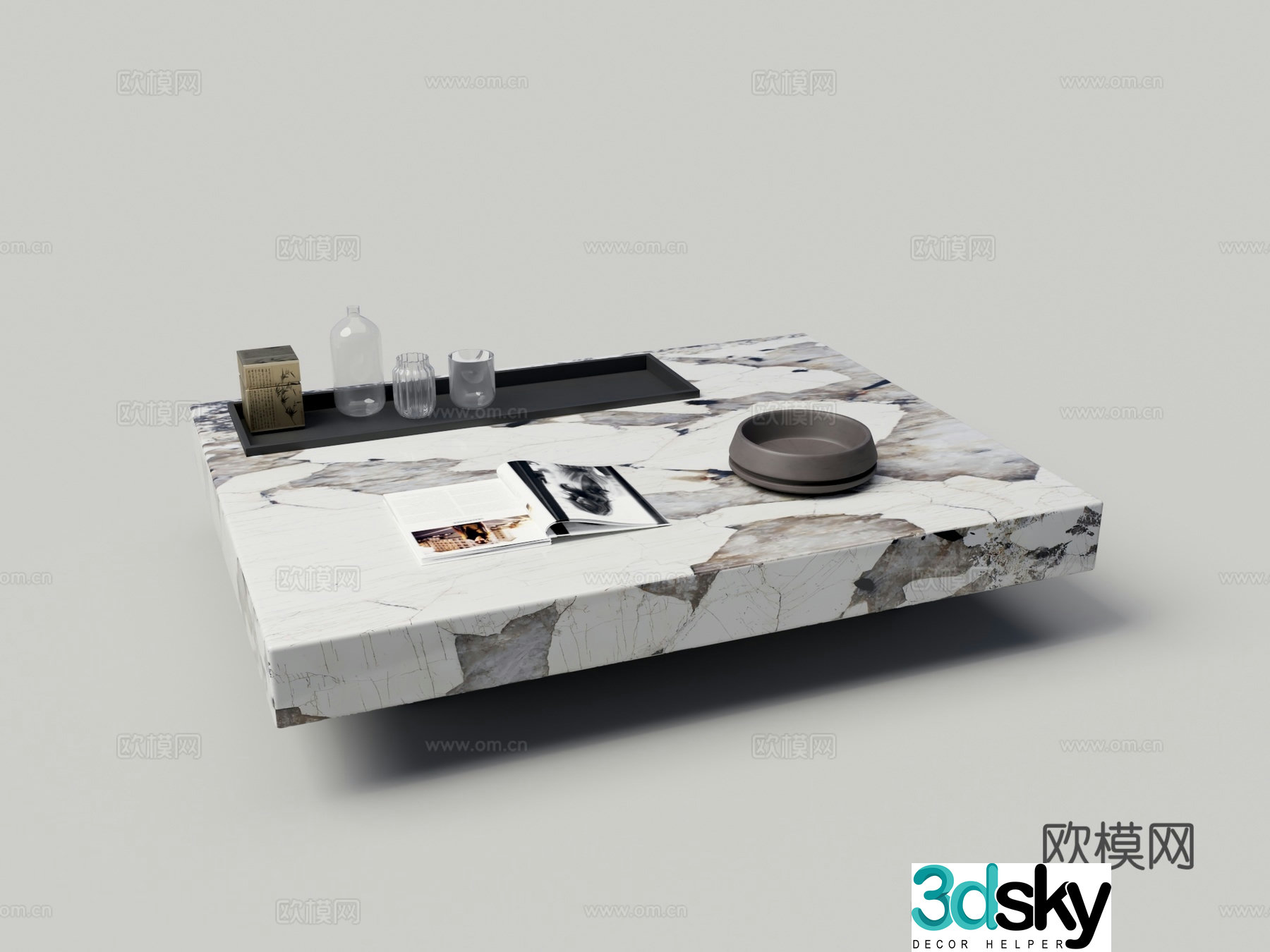 Modern marble coffee table 3d model