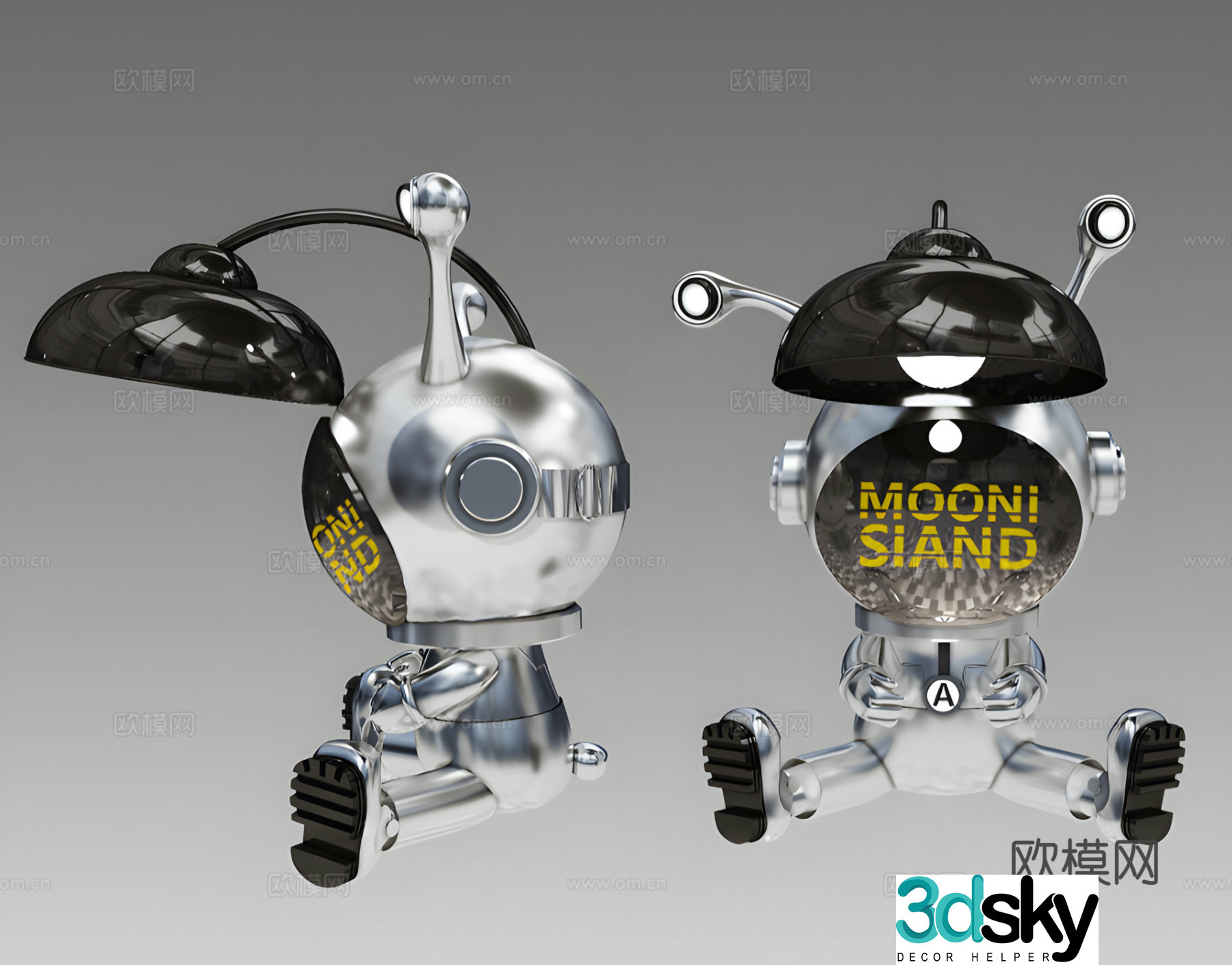 Modern astronaut desk lamp 3d model