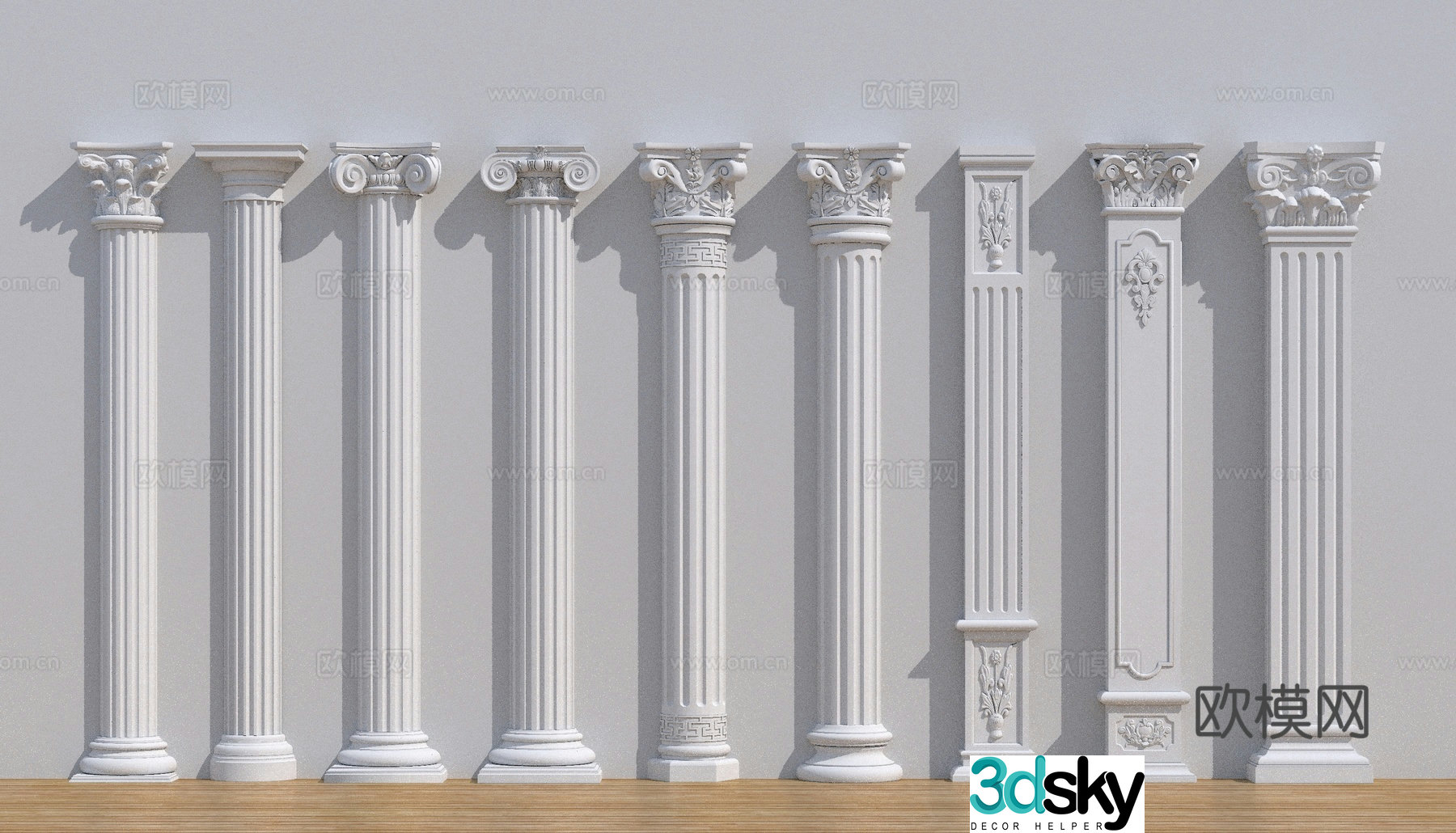 European Roman Column Column Gypsum Column 3D Model
