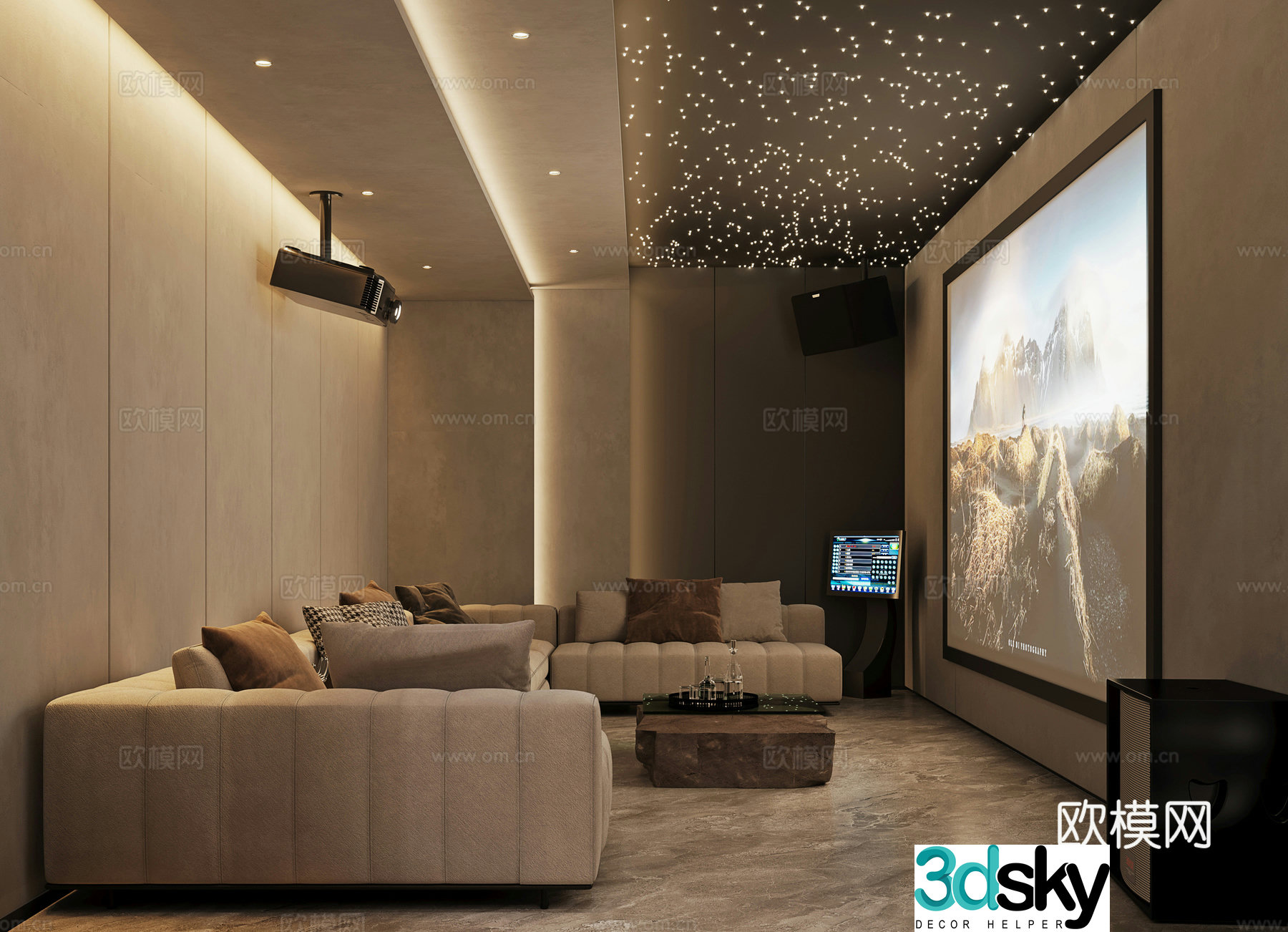 Modern audio-visual room audio-visual room home theater 3d model