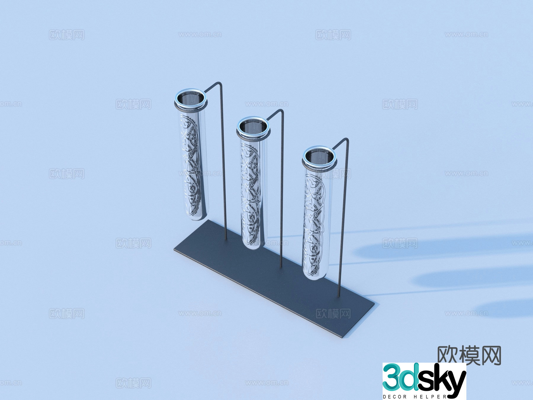 Chemical test bottle experimental equipment test tube 3D model