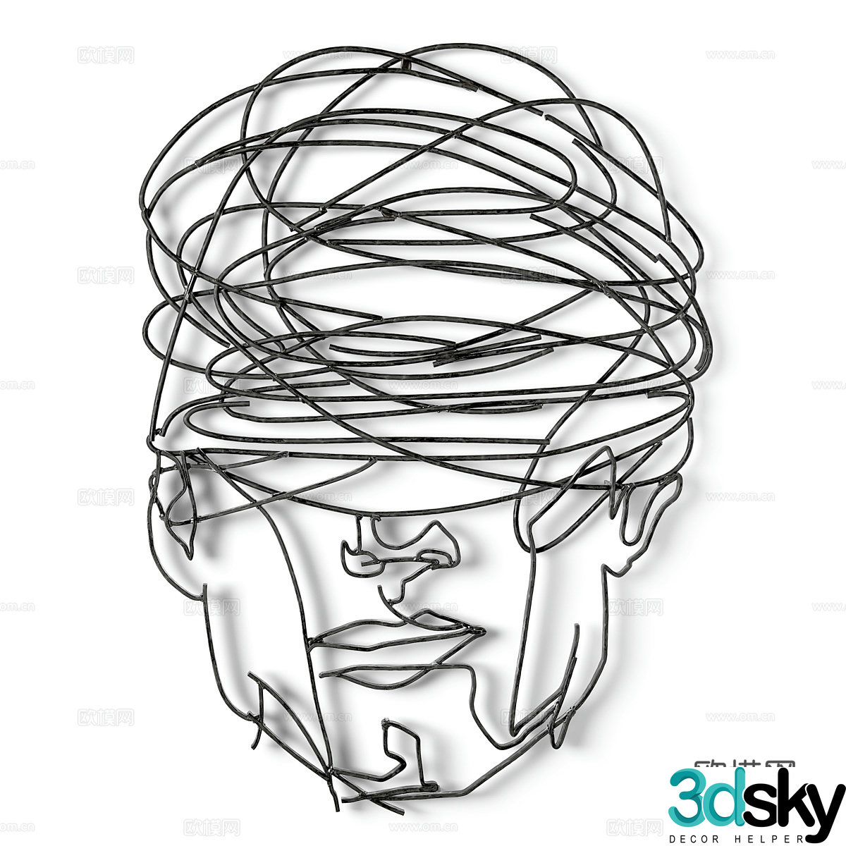 Modern abstract art wall decoration 3d model