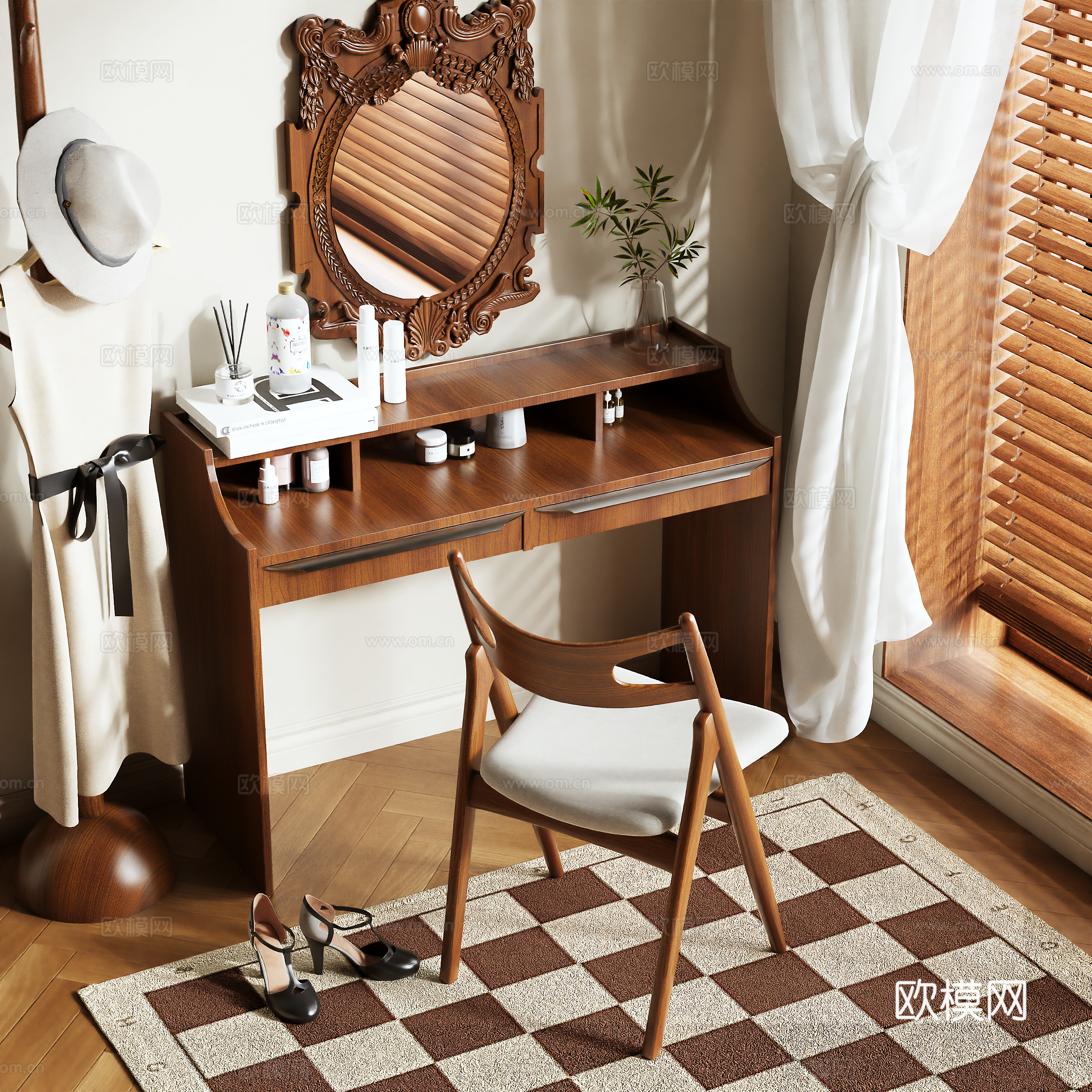 Medieval style dressing table 3d model