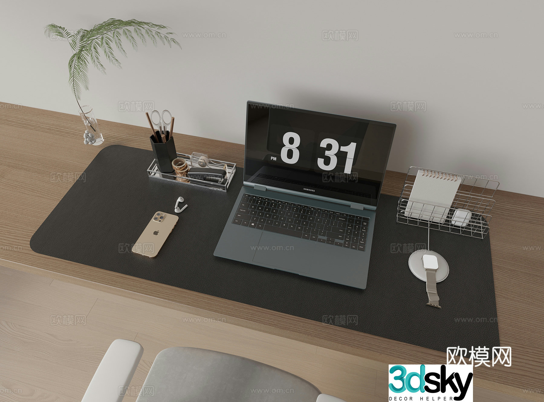 Modern office supplies computer ornaments 3d model