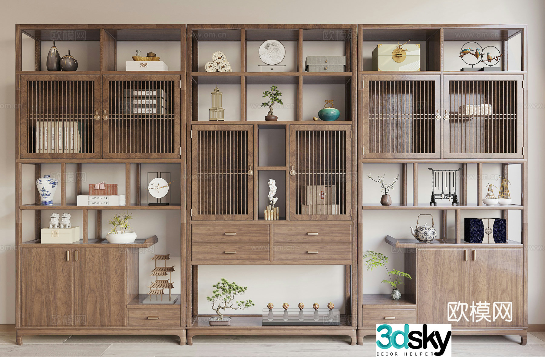 New Chinese style Bogu rack 3D model