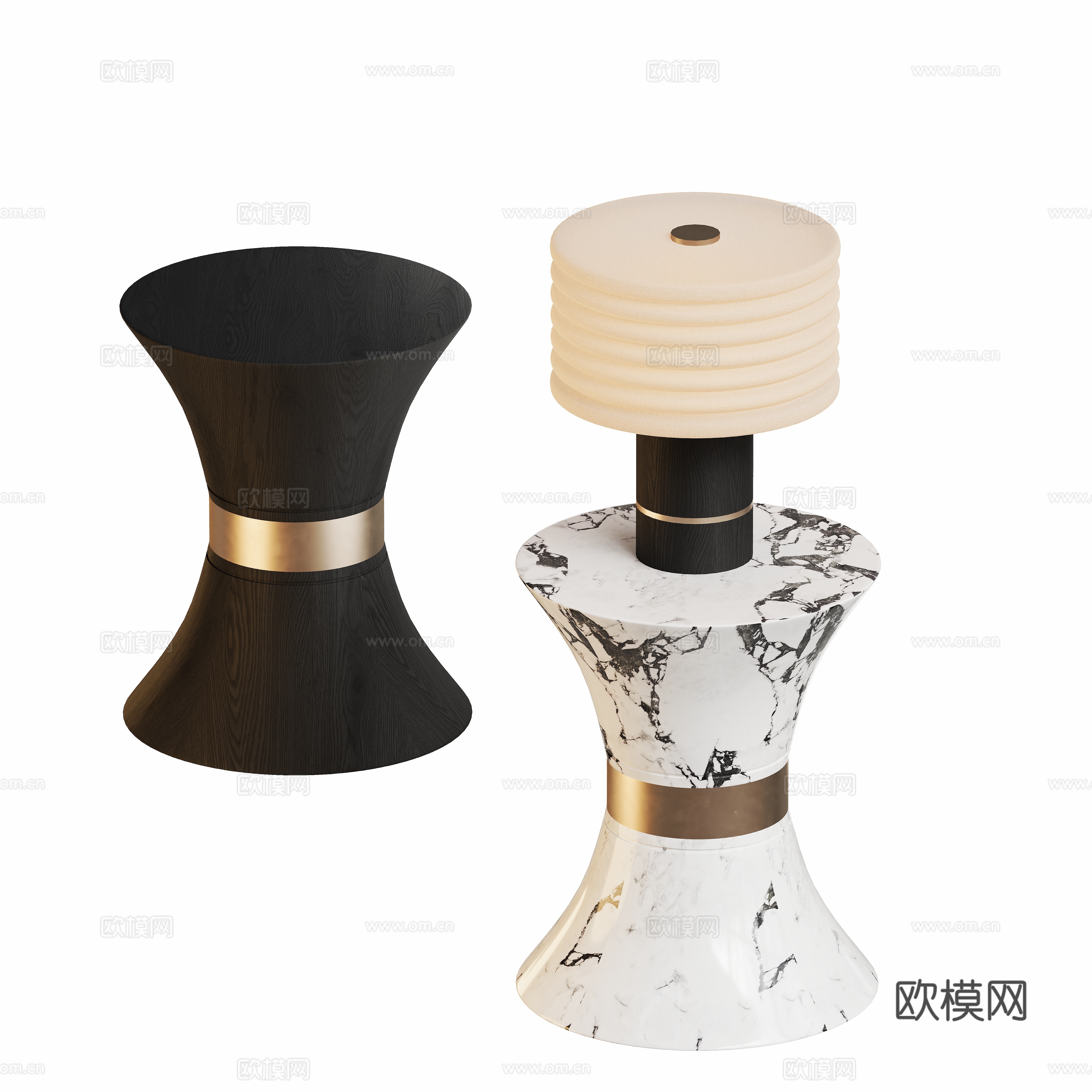 Modern corner table side table round table 3D model
