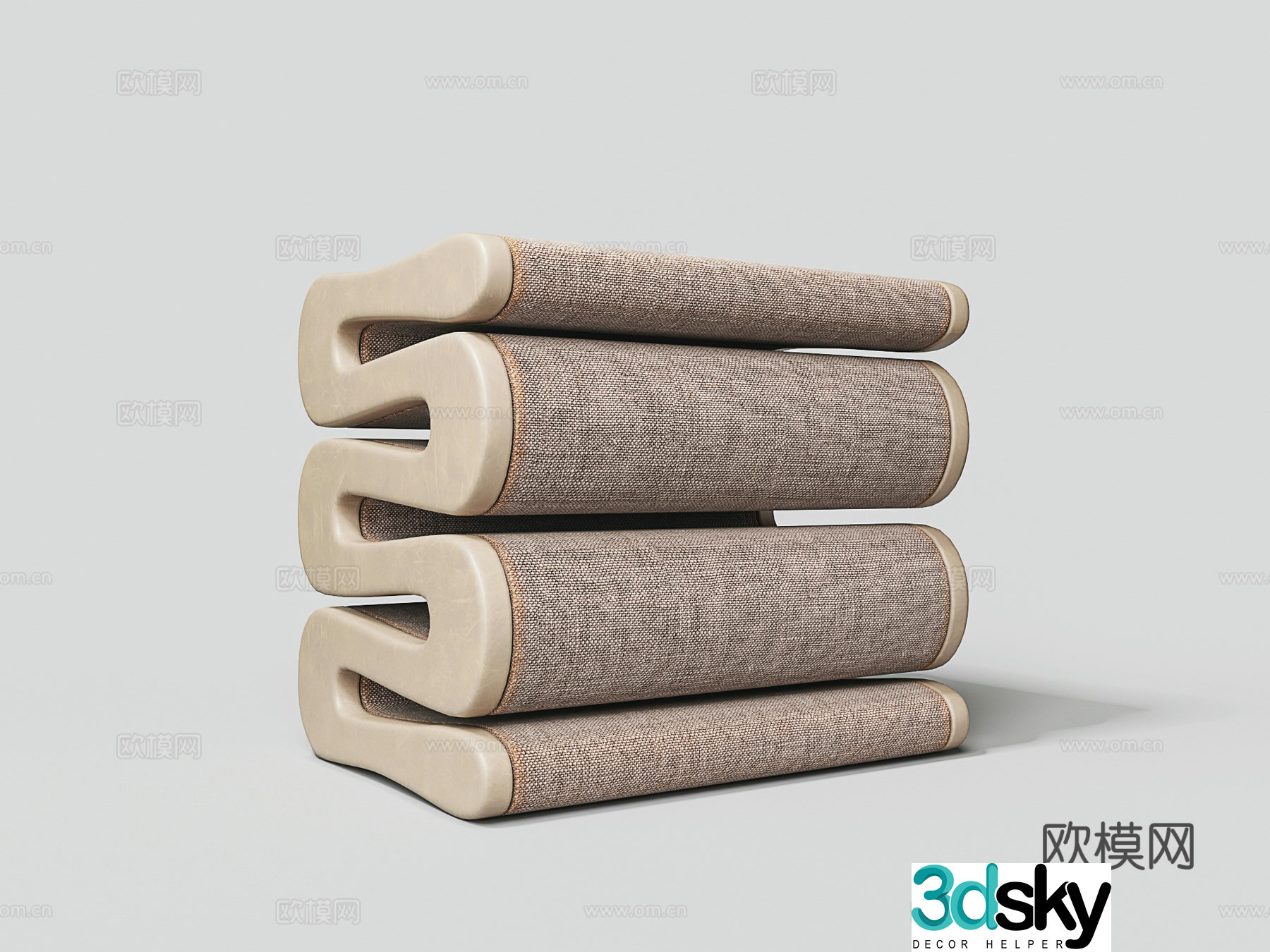 Modern folding stool shoe changing stool 3d model