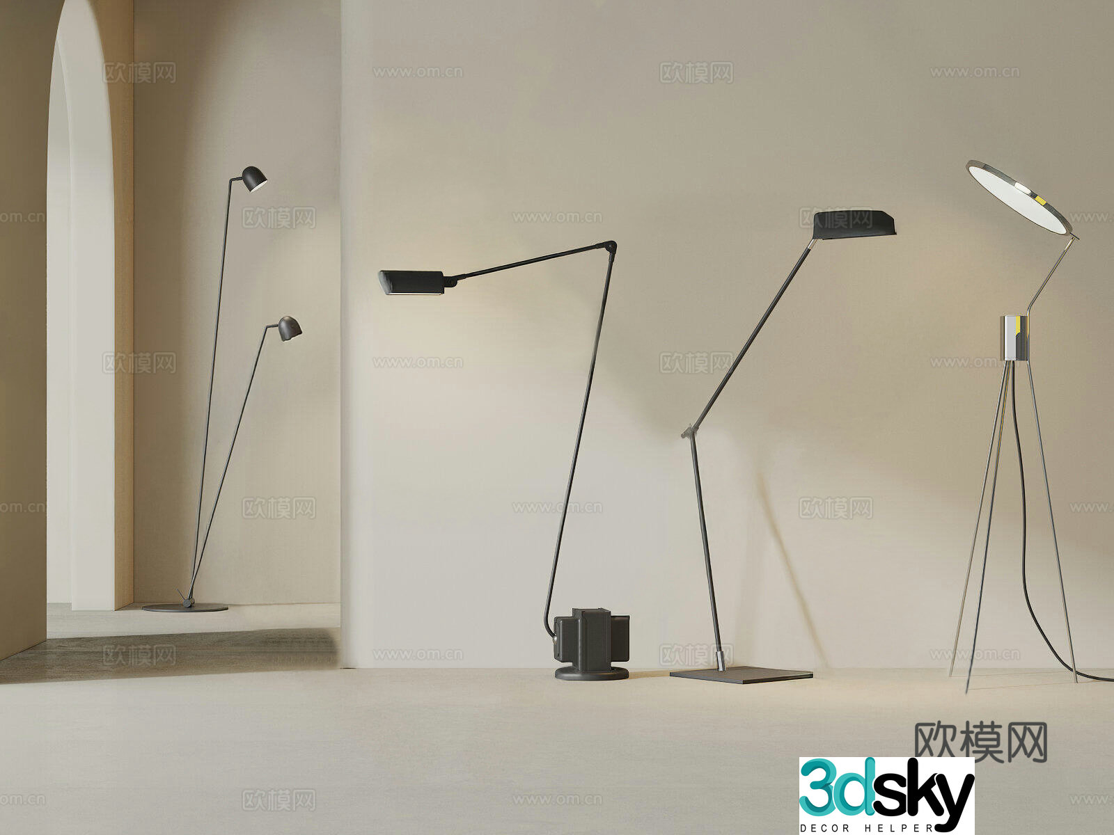 Italian floor lamp 3d model