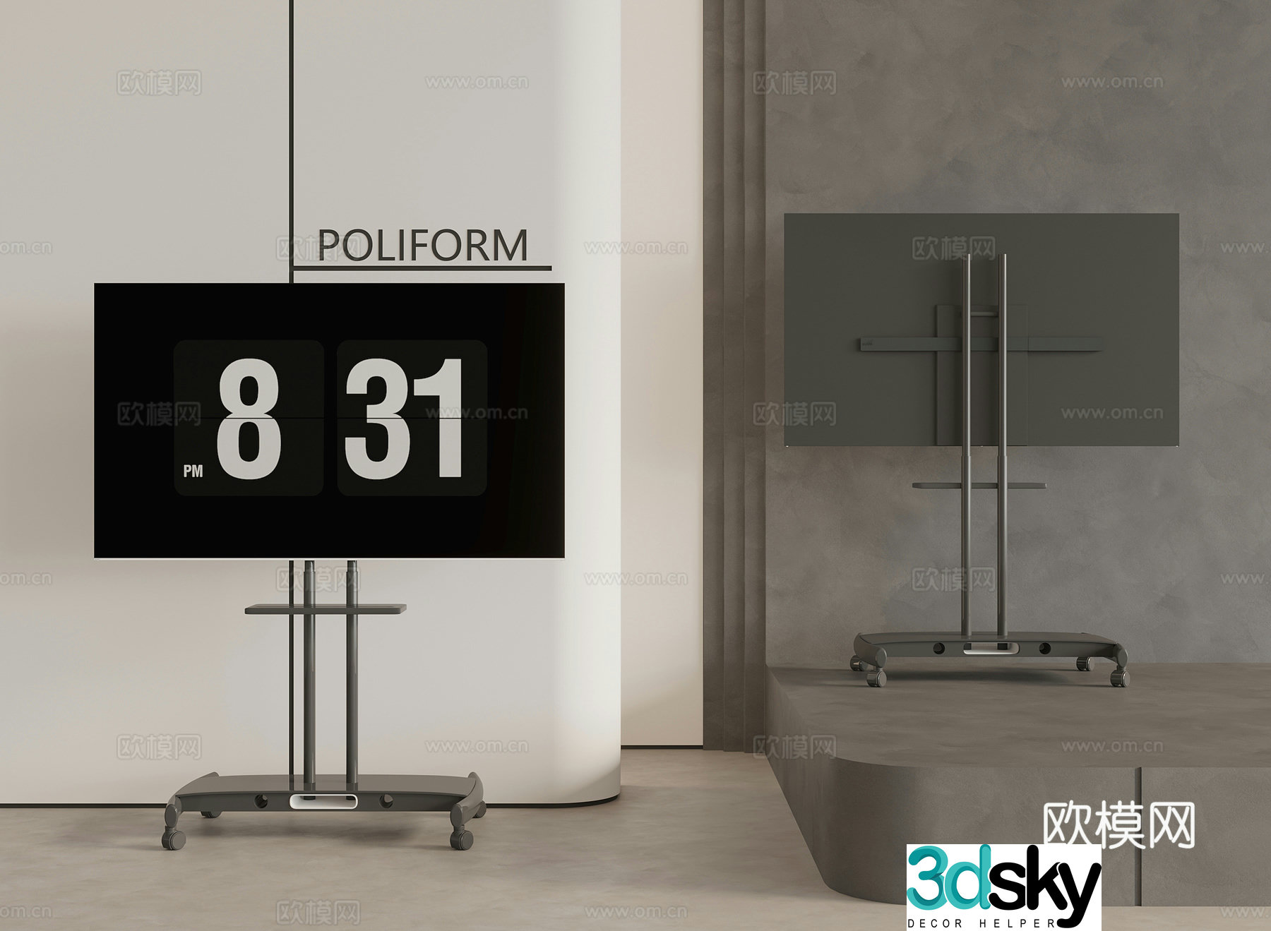 stand tv vertical monitor 3d model