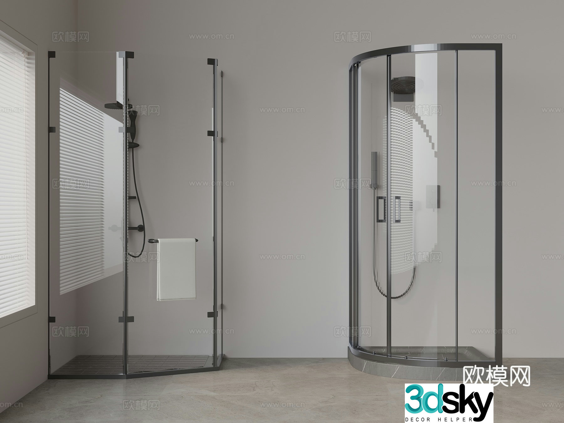 Modern shower room shower 3d model