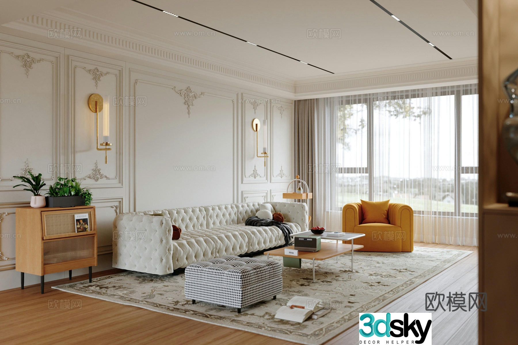 French living room 3d model