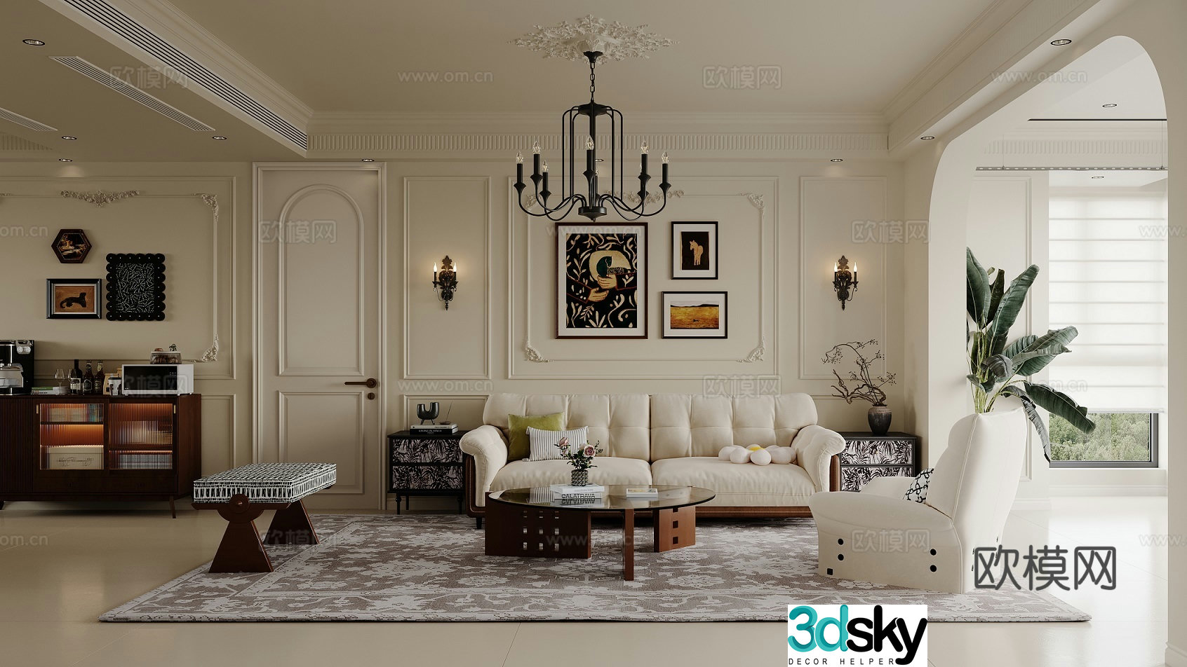 French living room 3d model