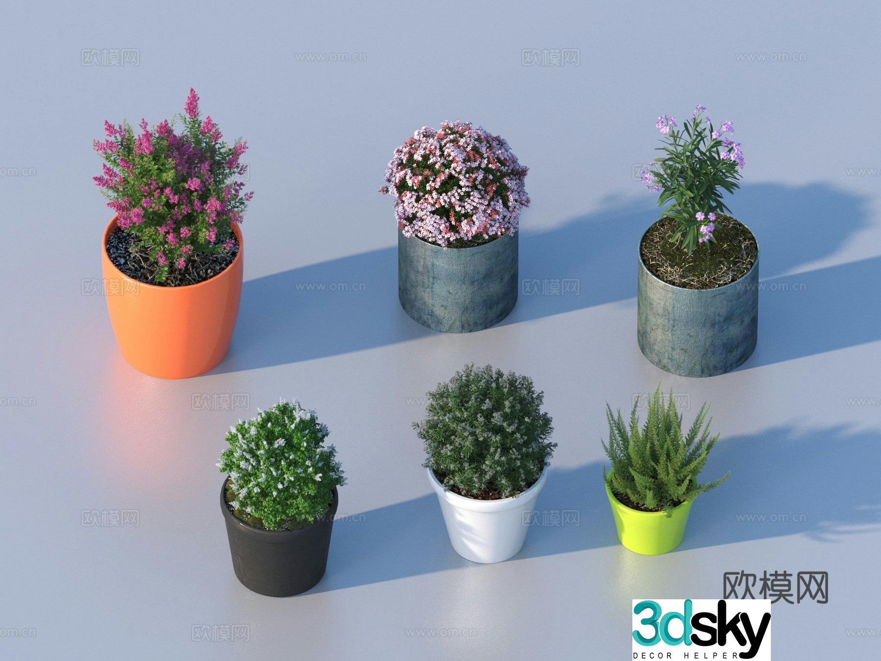 flowerpot potted plant green plant plant 3d model