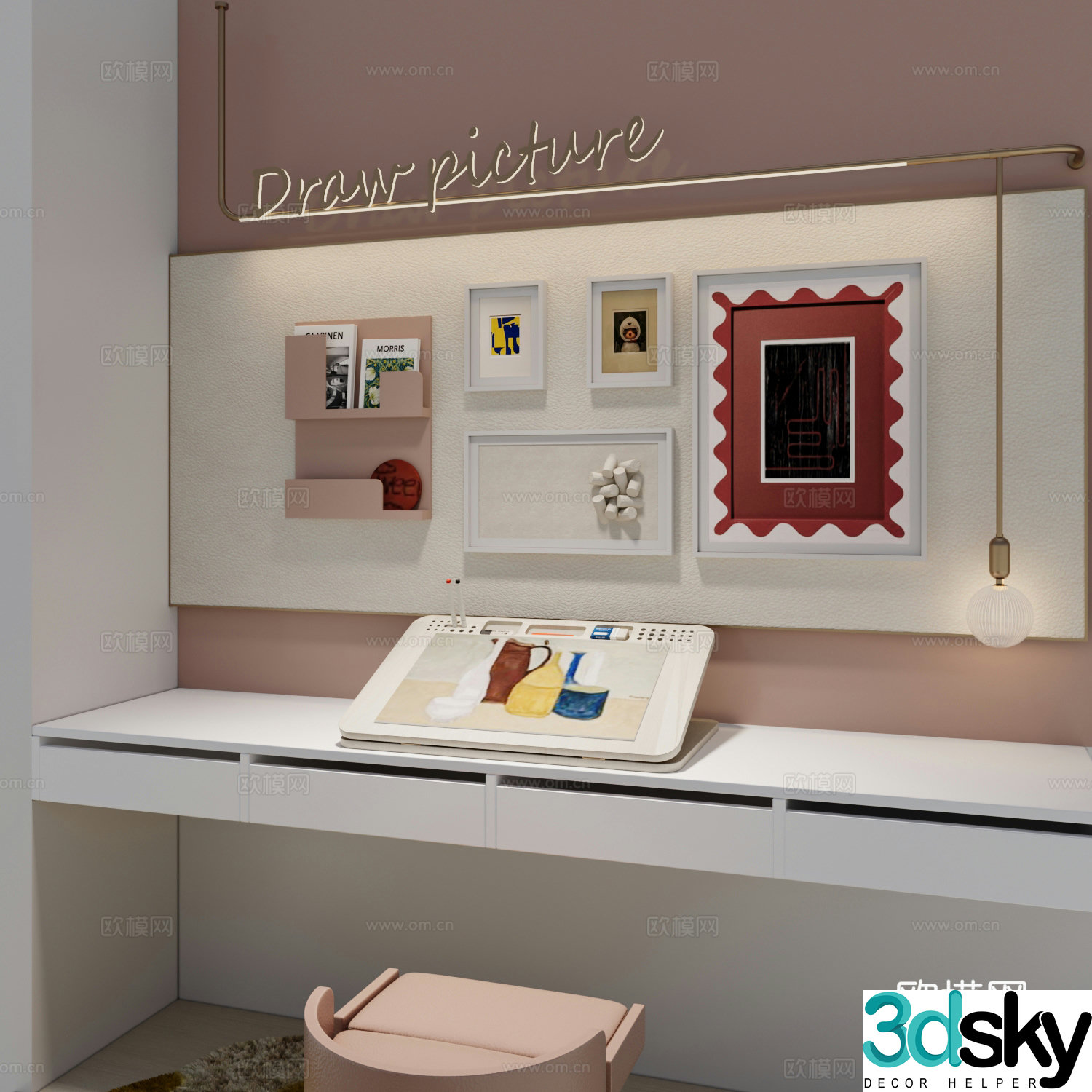 Modern desk 3d model
