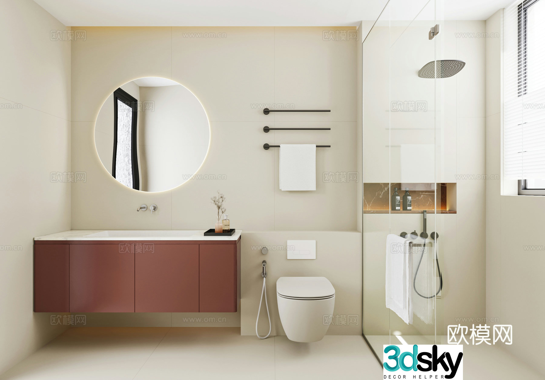 Modern bathroom bathroom 3d model