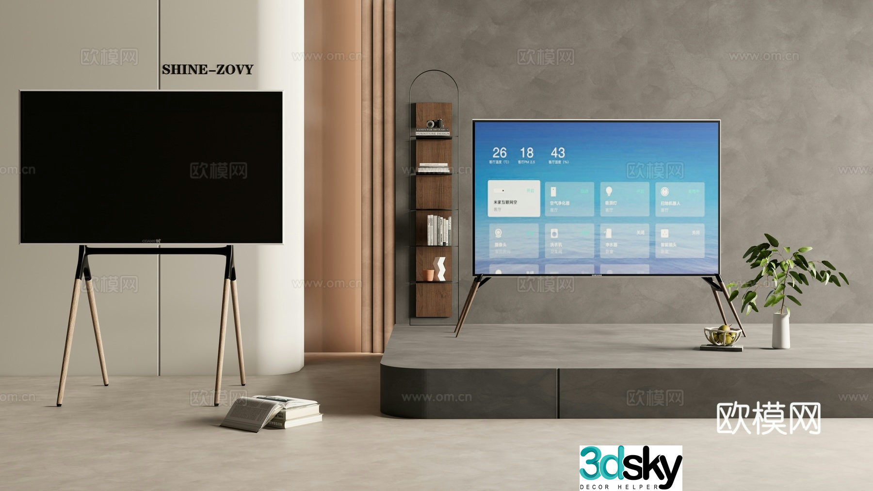 Modern stand tv mobile tv stand 3d model