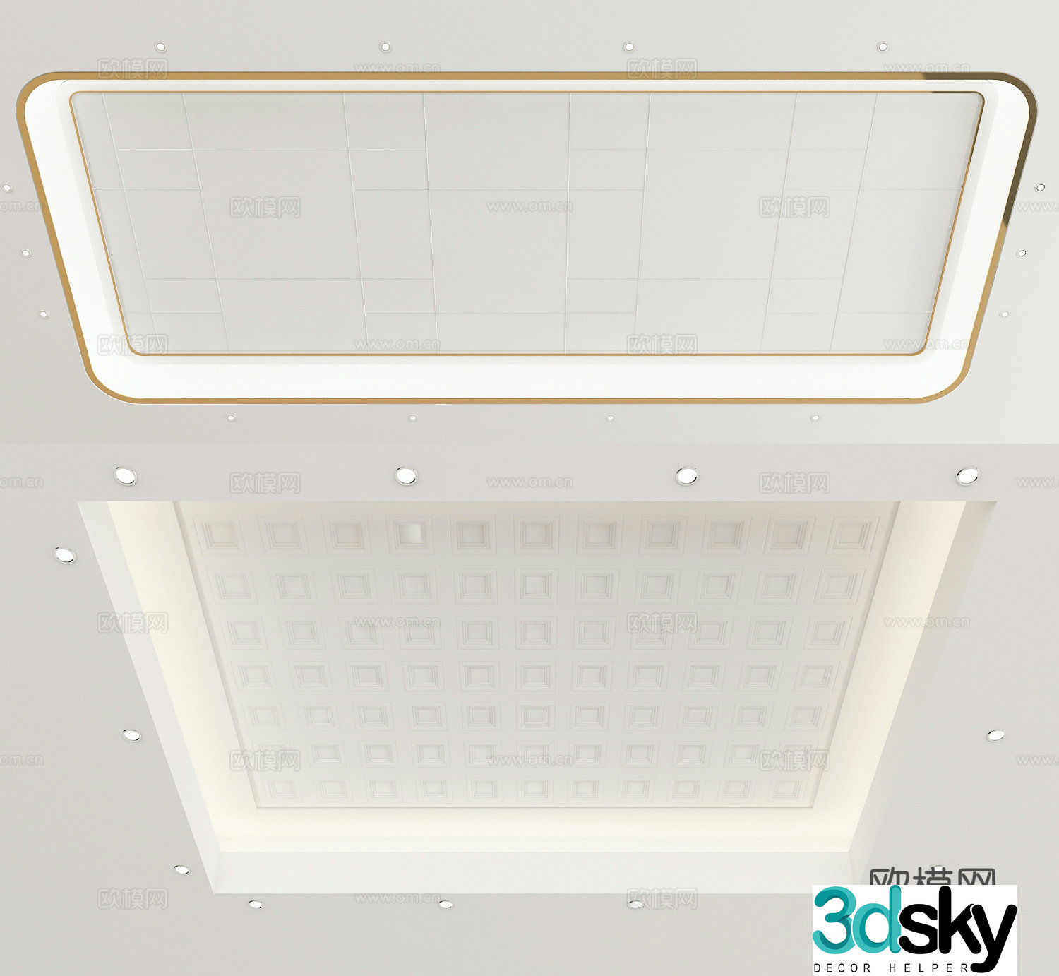 Modern ceiling geometric suspended ceiling 3d model