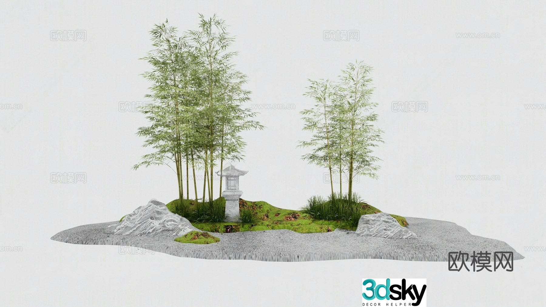 bamboo indoor green bamboo bamboo forest 3d model