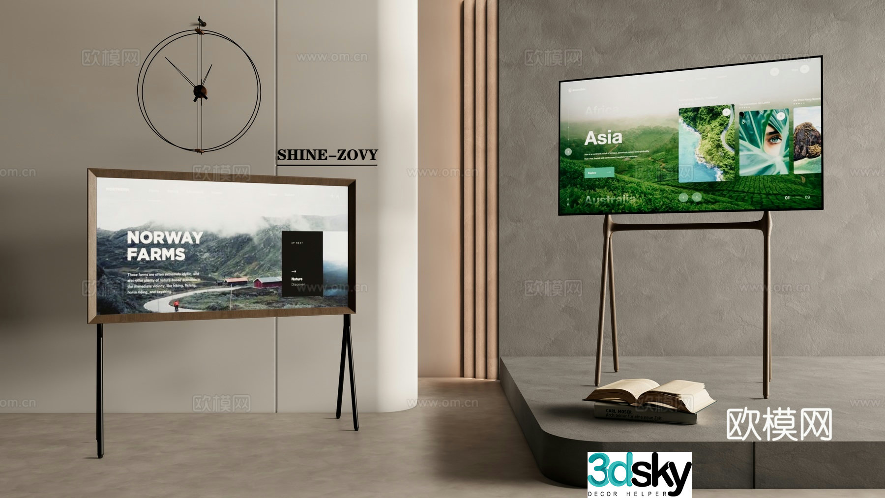 Modern stand tv mobile tv stand 3d model