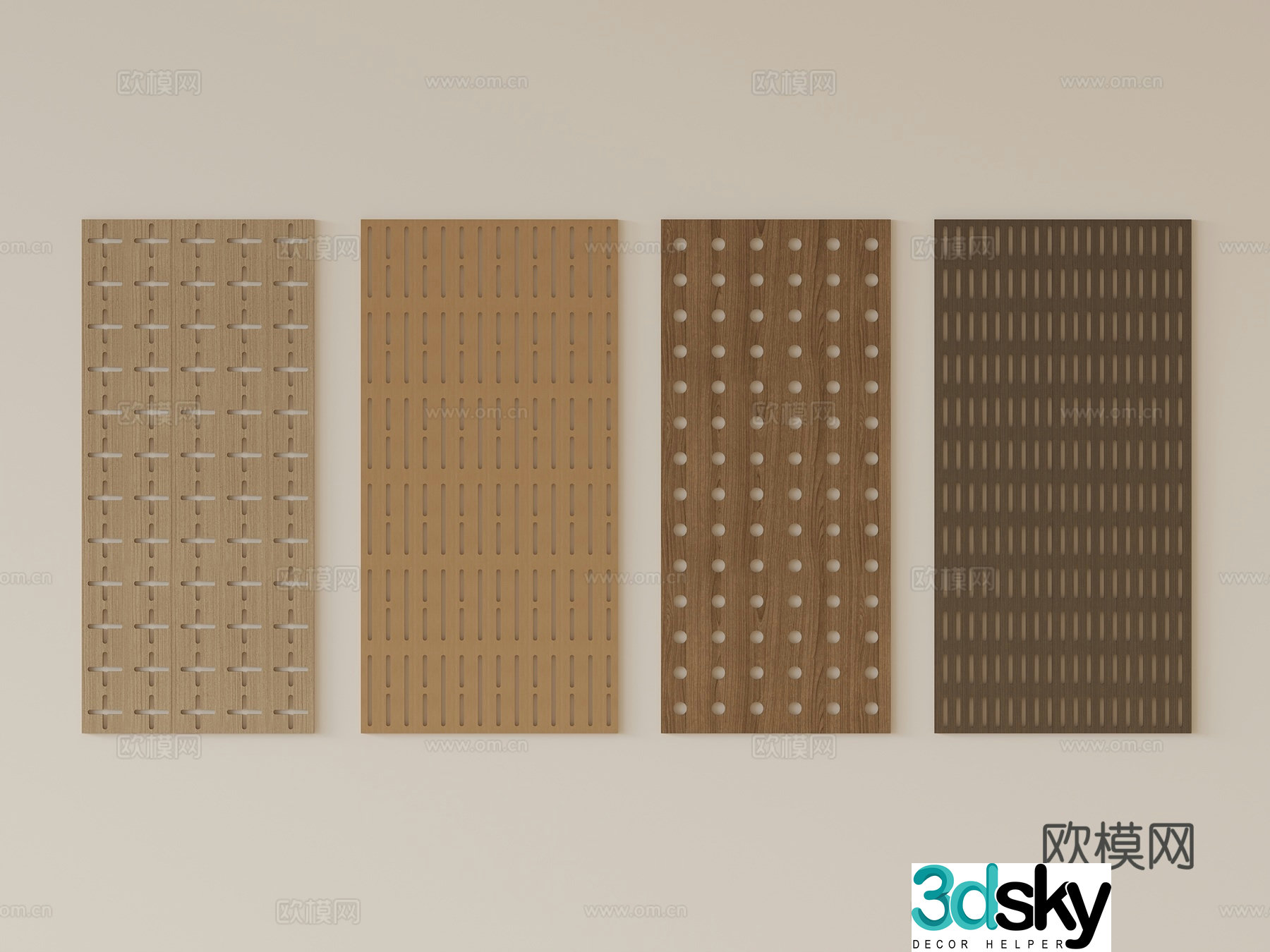 Modern perforated board sound-absorbing board wainscot board styling board 3D model