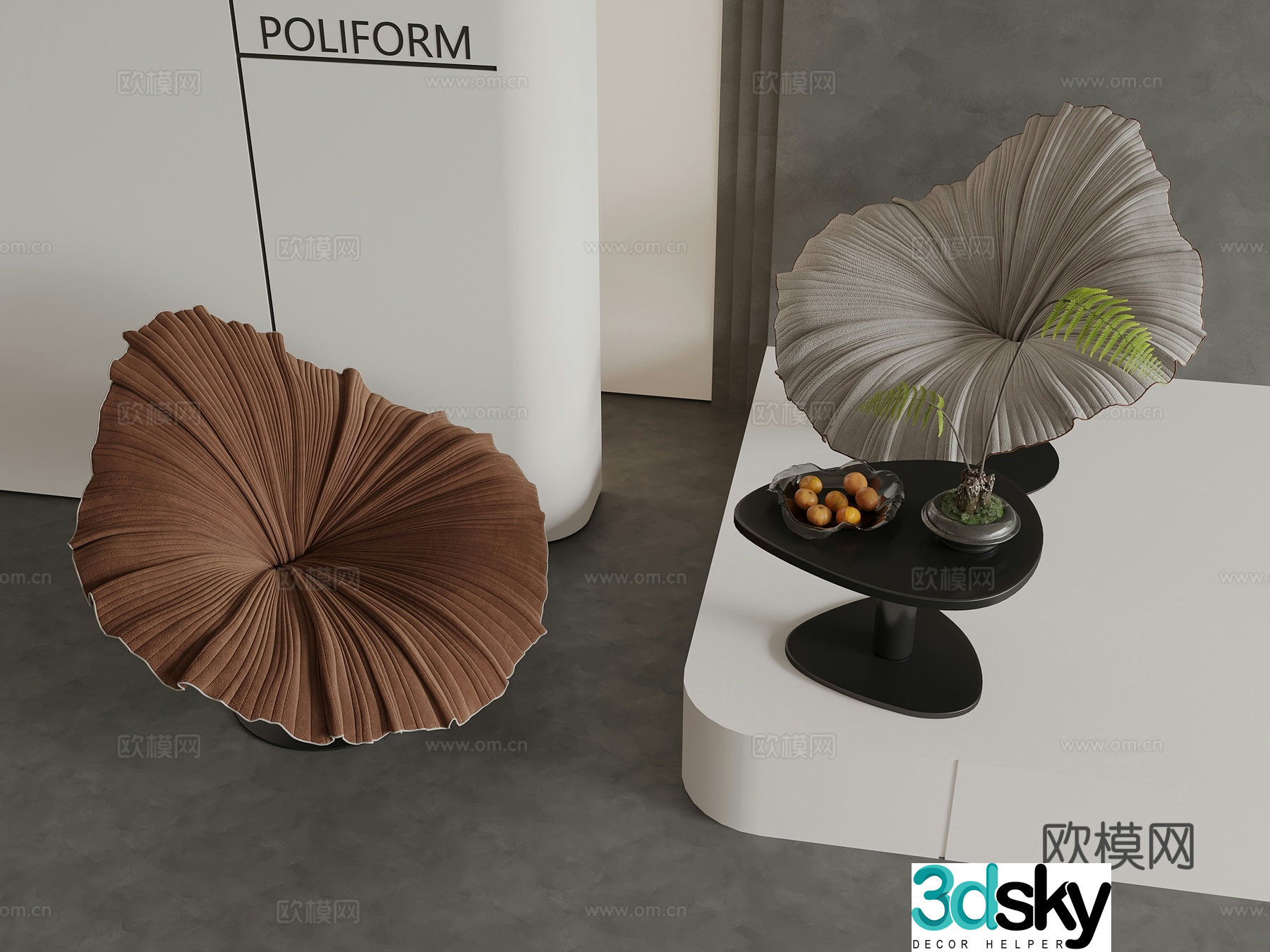 Modern leisure chair single chair 3d model