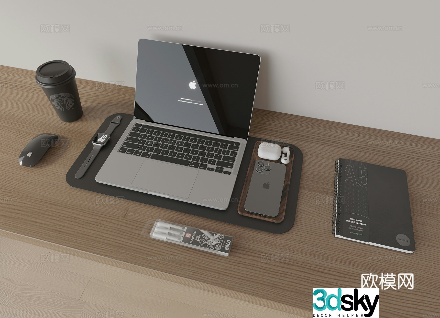 Modern laptop 3d model